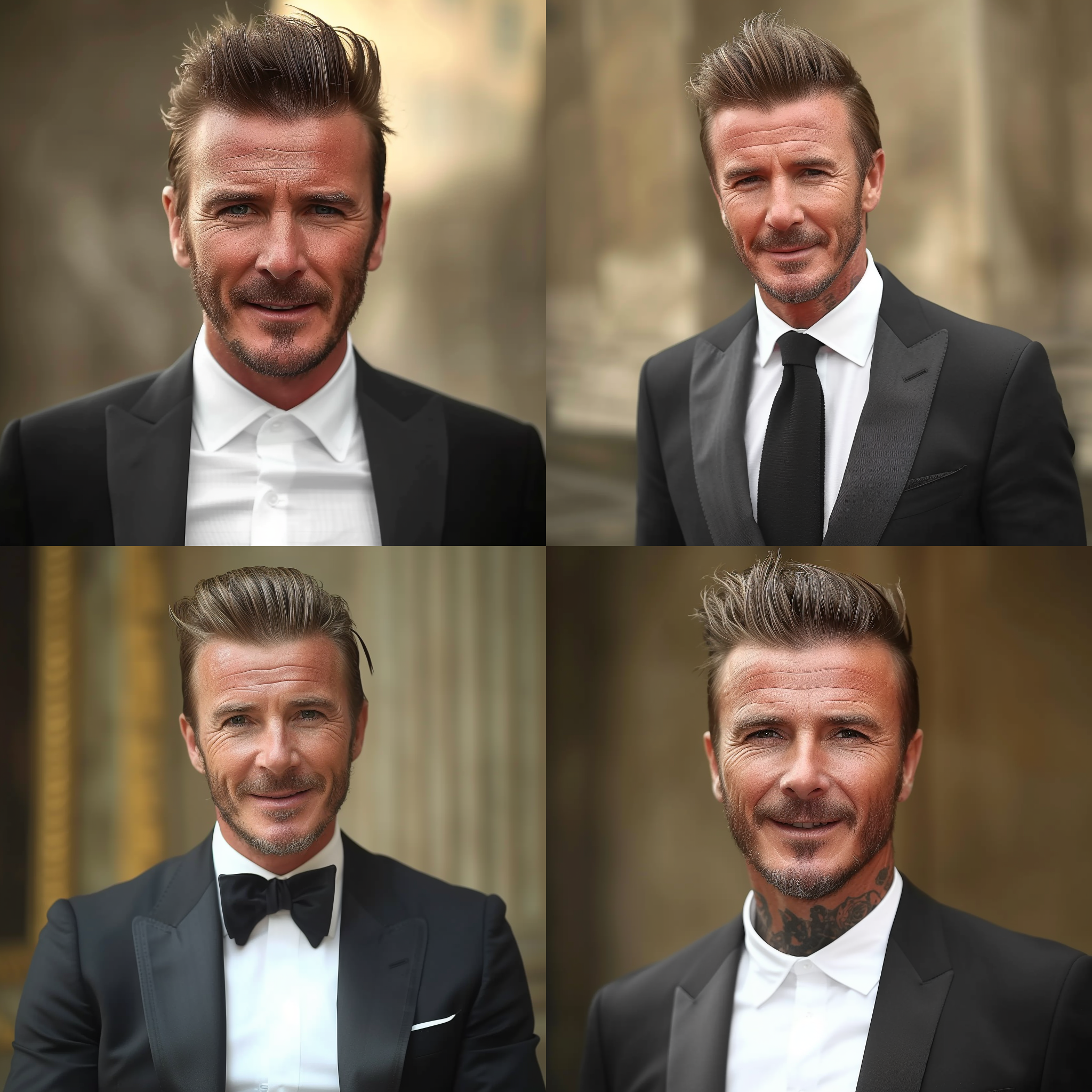 大卫·贝克汉姆维基数据，采用berndnaut smilde、david yarrow、philip treacy的风格，银色亮点，近景强度，多层次，新古典主义，英国核心风格，32k超高清，纵横比1:1，宽度为2。
