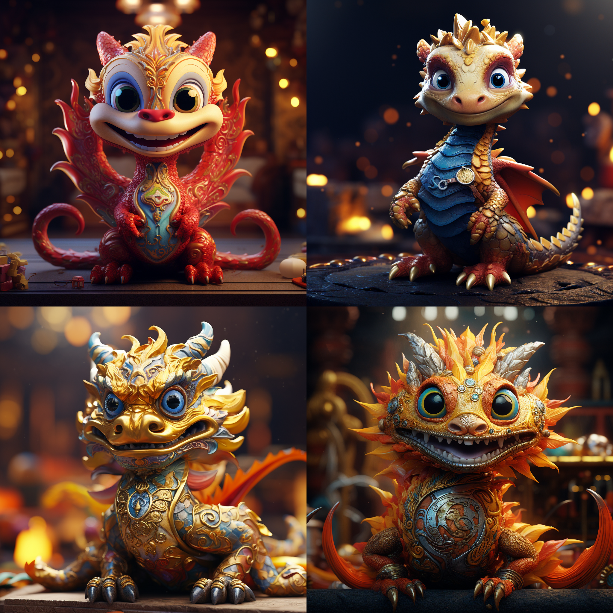 中国龙，大眼睛，可爱的龙宝宝，时尚，微笑，细节丰富，流畅线条，鲜艳色彩，活力，专业静物摄影，徕卡高端相机专业摄影，8k超高清画质。超写实，现实风格