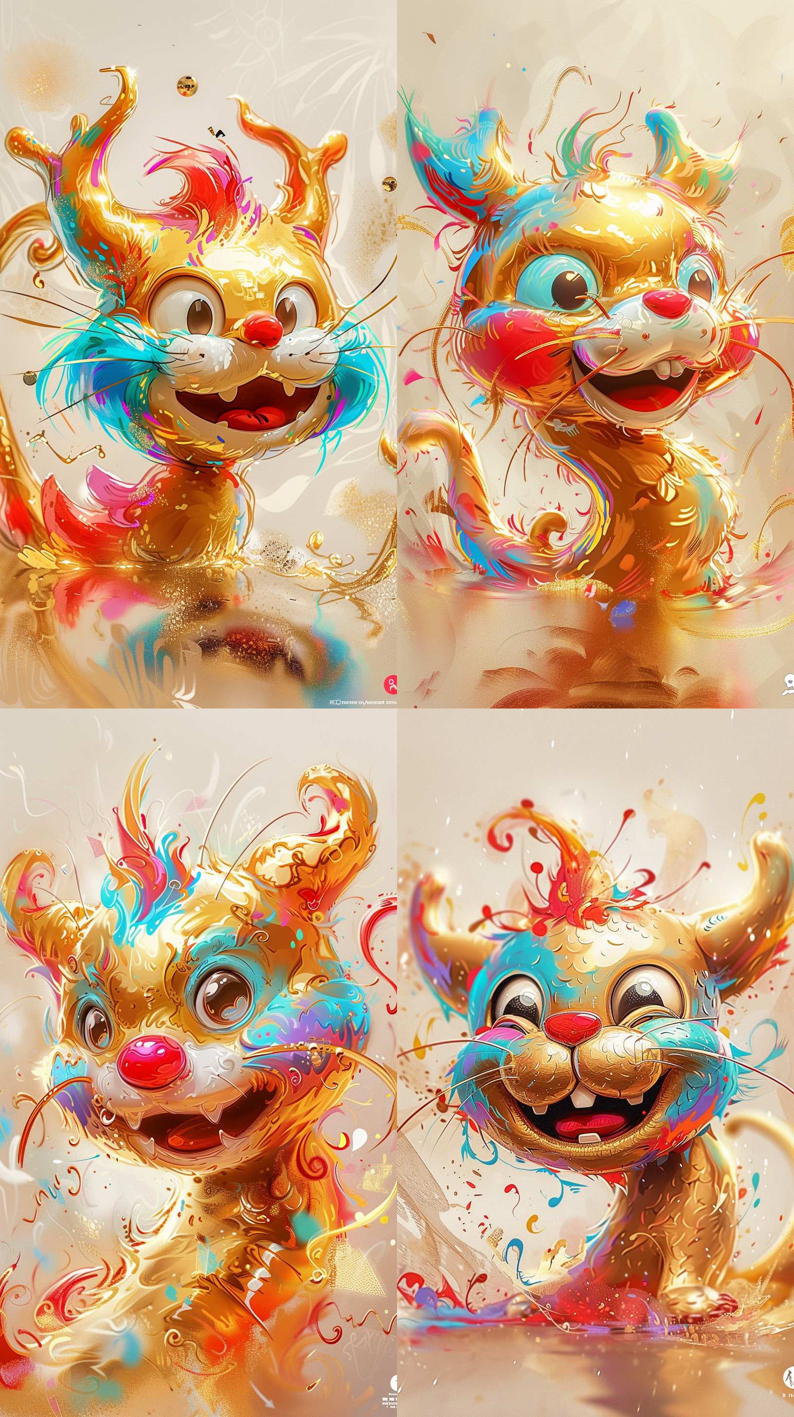 凯蒂猫，金光闪闪，梦幻银箔背景，闪亮，绚丽色彩，主题突出，全身特写，高饱和度，浅景深，明亮照明，自然姿态，快门优先，欢快情绪。