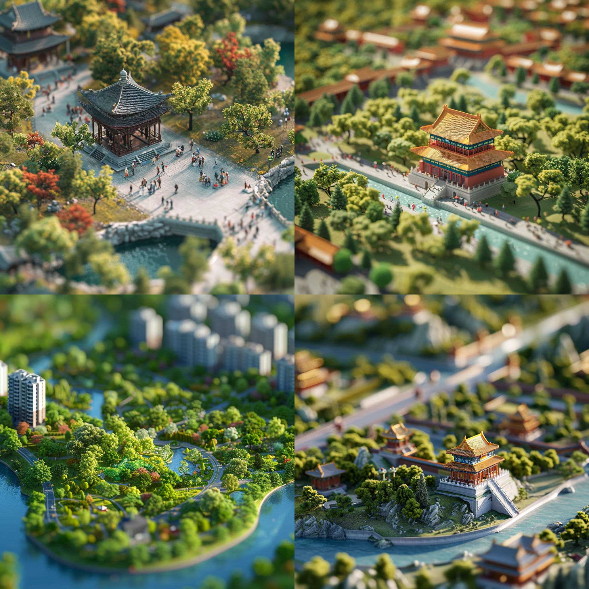 miniature, super cute clay world, isometric view of beijing city ,cute clay freeze frame animation, the water cube, people, trees, grass, tilt shift, excellent lighting, volume, landscape, brush, rendering, 3d,super detail ar 3:4 v 6.0