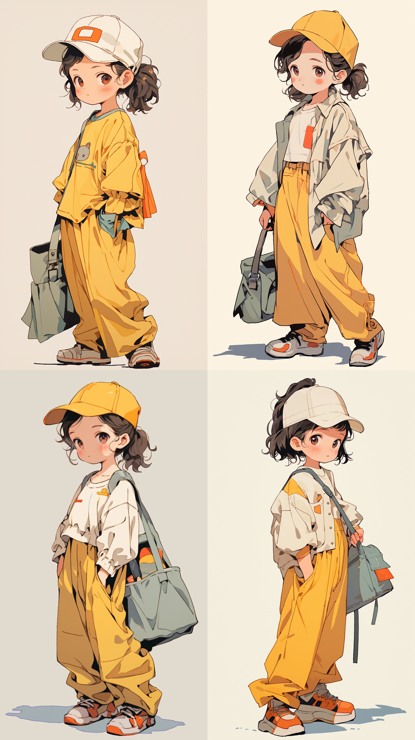 可爱的小女孩，极简主义，简单的细节 