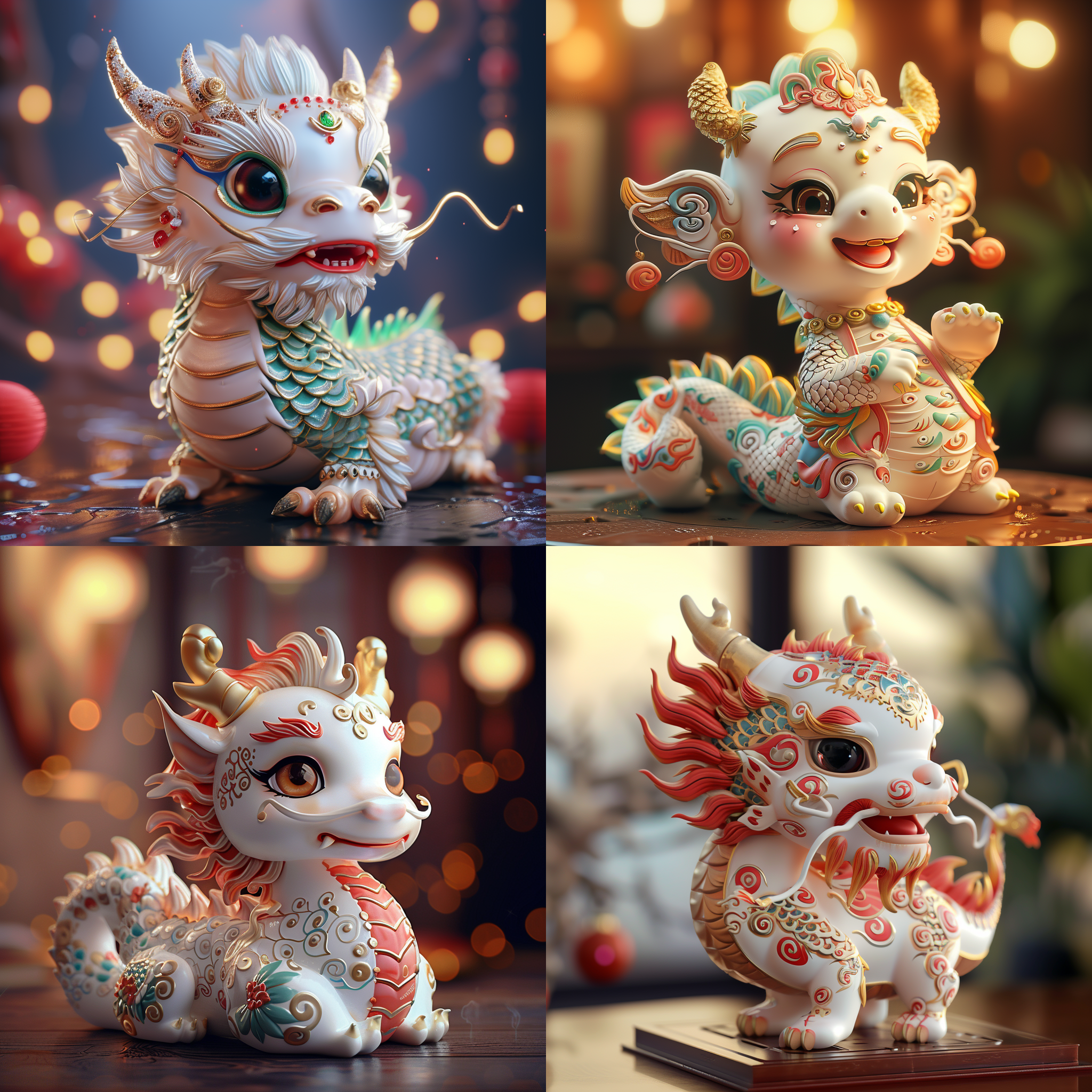 可爱龙宝宝，盲盒ip，c4d，白龙，财神，中国龙，春节，新年，爆竹，烟花，精致，细腻，高亮，高光，正面光（面部），封面艺术，高细节，超级高的分辨率，杰作，最好画质，精绘，多彩，最佳品质，16k壁纸，综合细节加强，耳朵细节，彩色素描，精致的细节，最高品质，杰作，大师之作，极致细节，细致刻画精致的五官，细致刻画眼睛，照片真实感，极高分辨率，细节+++, 高画质，高品质，高分辨率，高真实度，杰作，最佳质量大师级作品，手部细节，大师级创作，极致画质，最高精度，真实度+++, oc渲染器