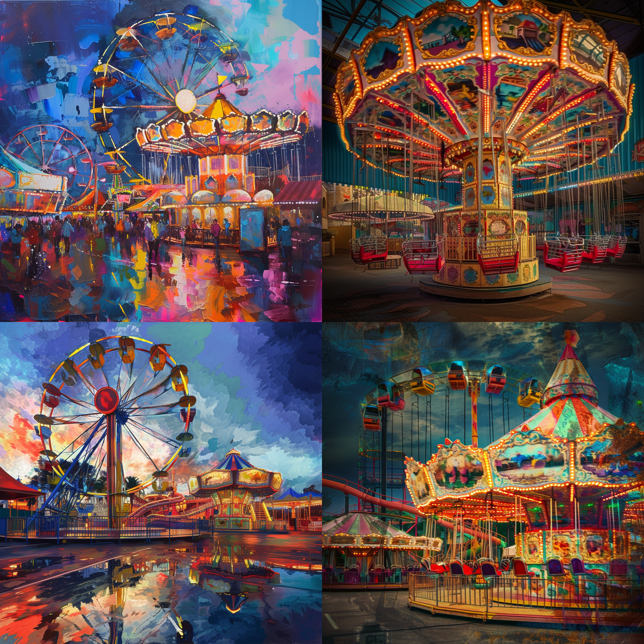 游乐园，色彩丰富