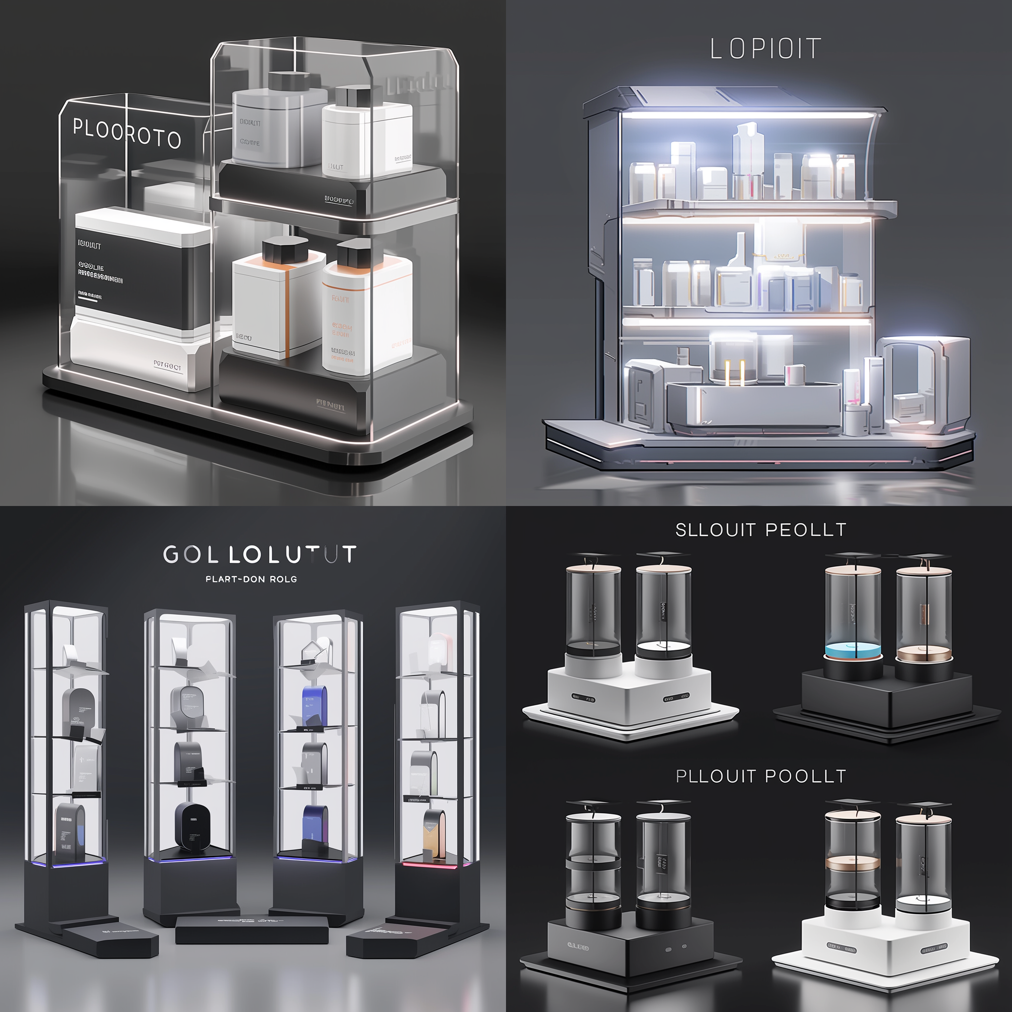 prompt. 产品展示，垂直布局，3d渲染，灰色背景，细节清晰，高光反射，透视效果，现代设计，简约风格，专业，工业风格