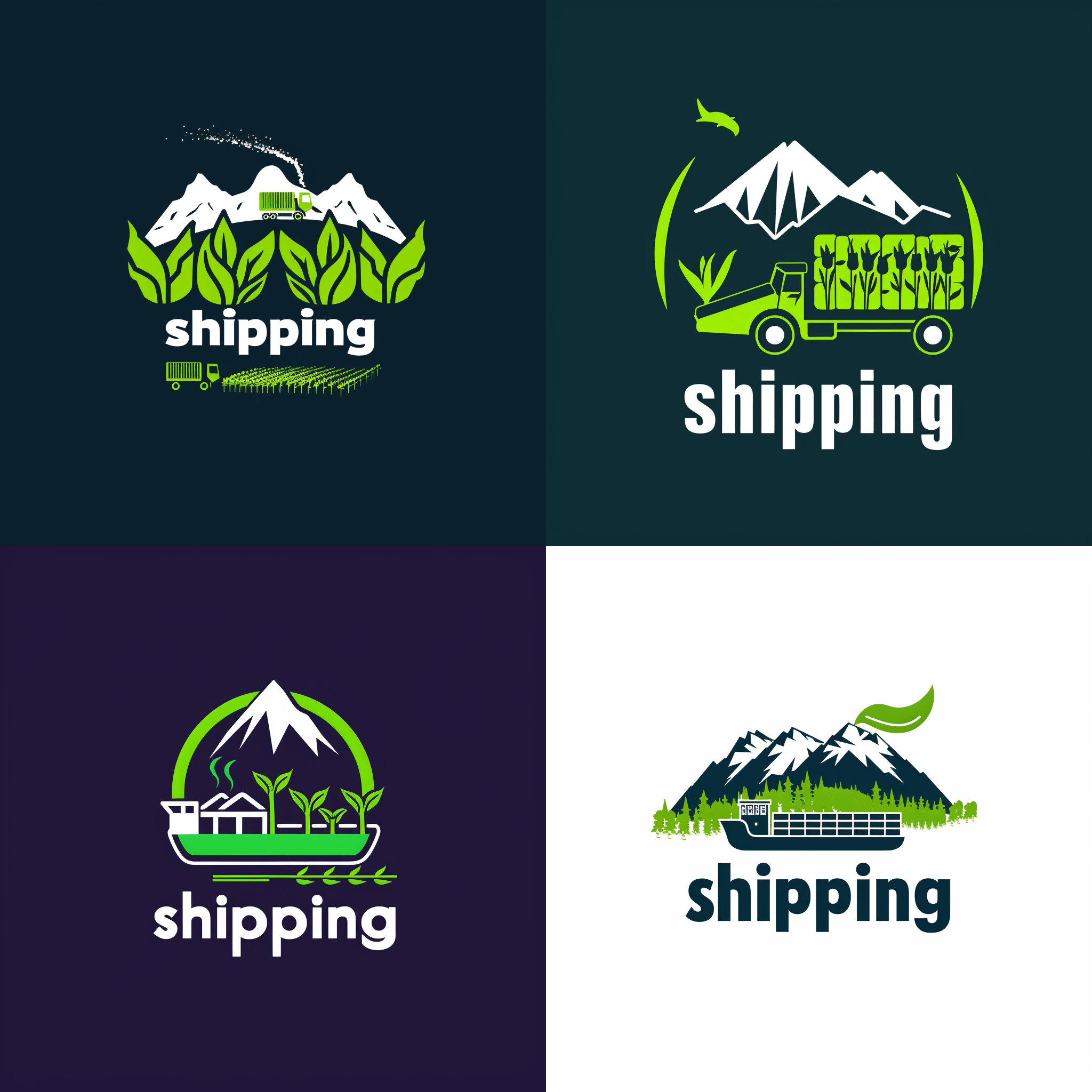 logo,共享农庄与"shiping"文字，高山有机农作物,简洁明了，一眼就能看出来是干嘛的，简笔画风格,扁平化设计，矢量图，透明背景，纯色，2d平面，简约风格，图标设计，极简化。 