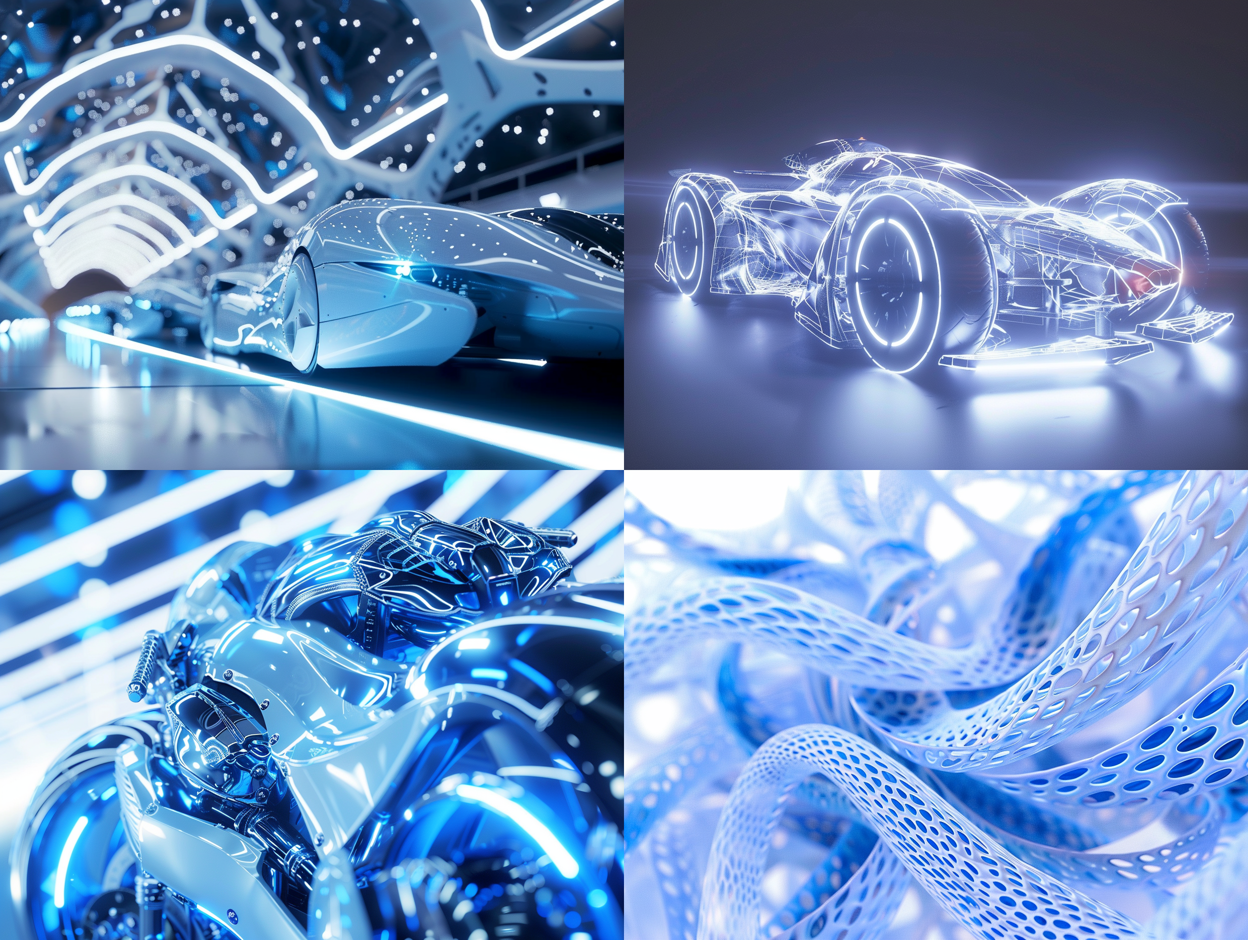 c4d,technological sense of lines,blue white light effect,octane render,detailed,dribble