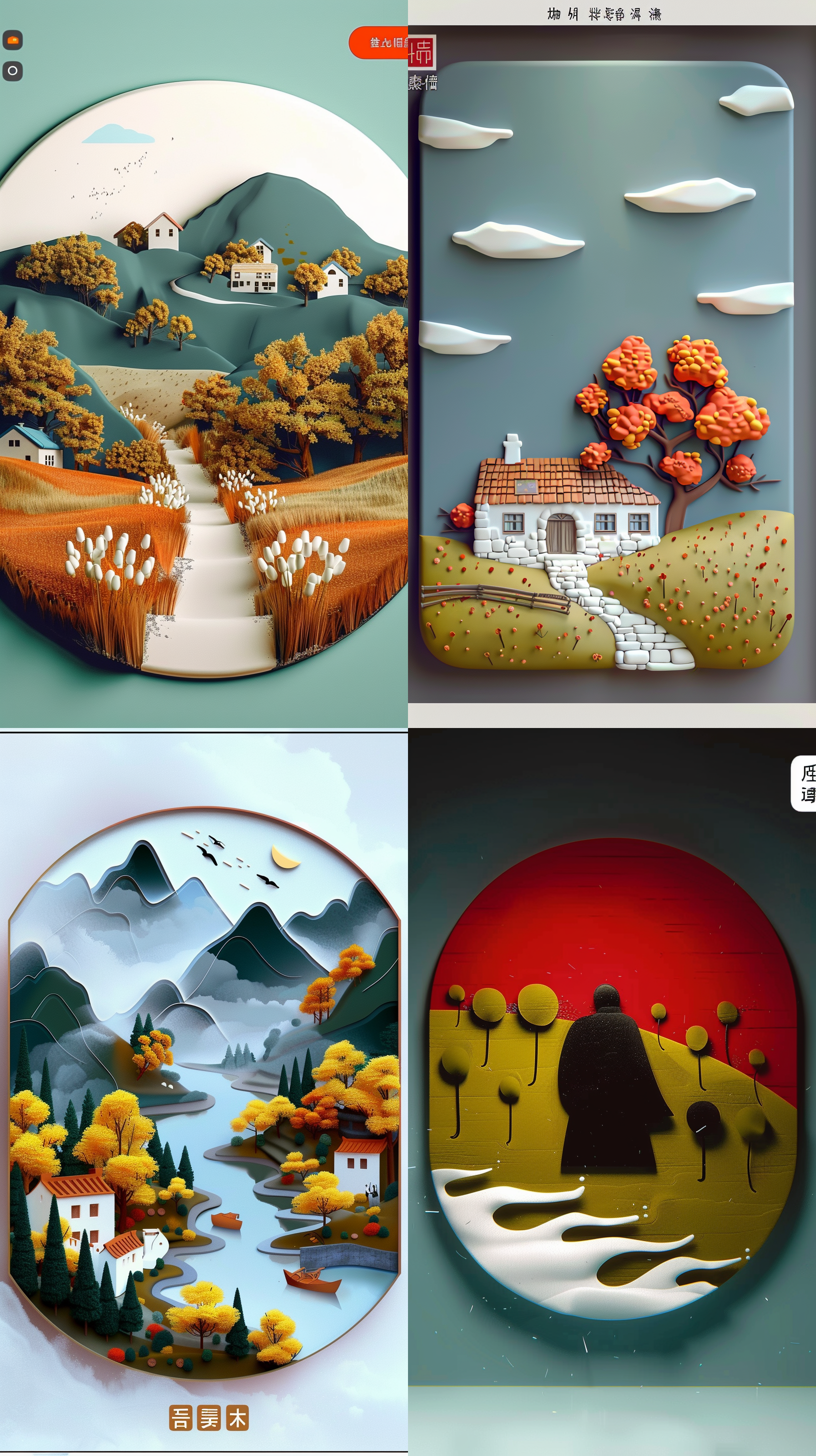 简约风景插画，cg插画风格