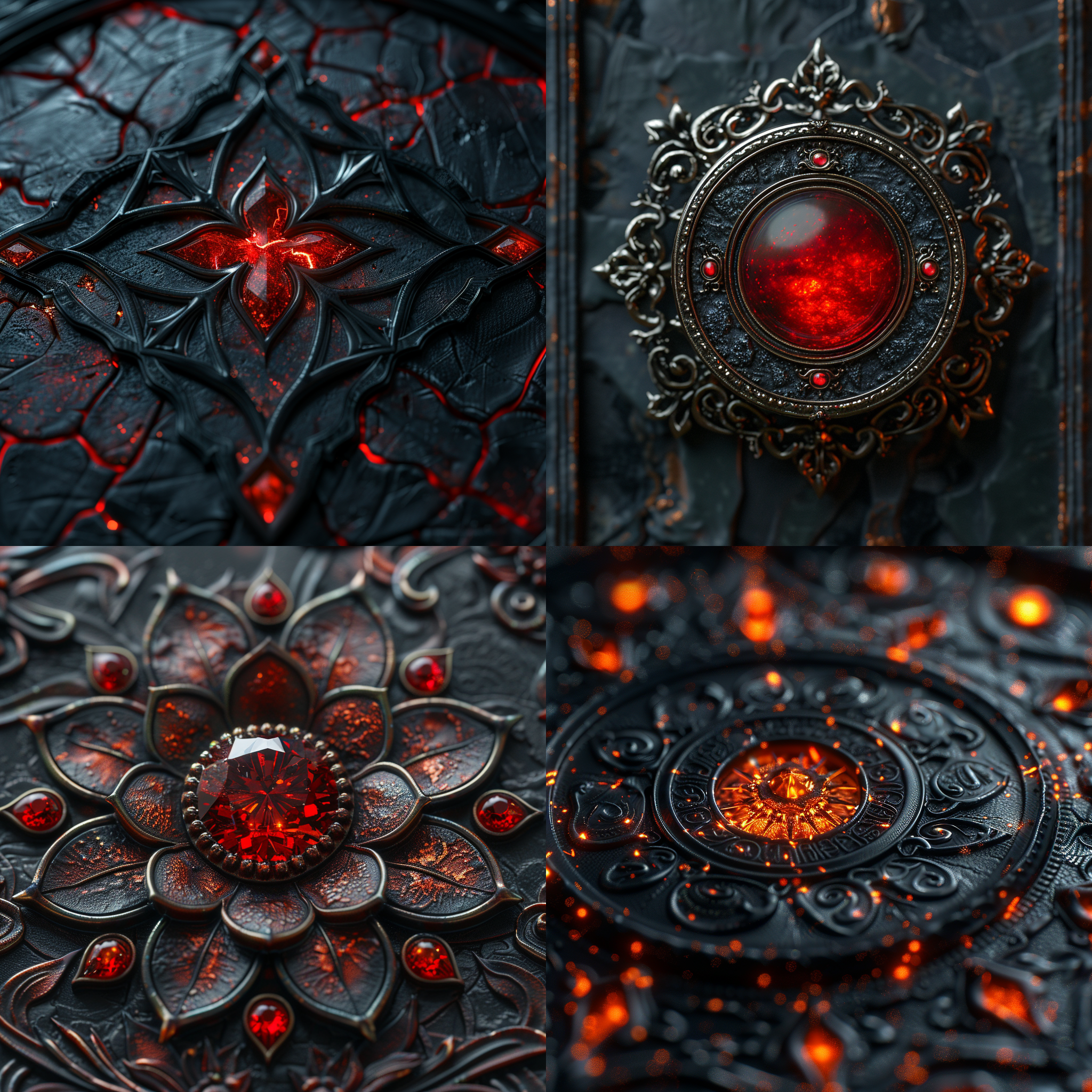 redis图标，金属质感，立体感，宗教风格，神秘光影，暗色调，微距镜头，细节丰富，静态，庄严。