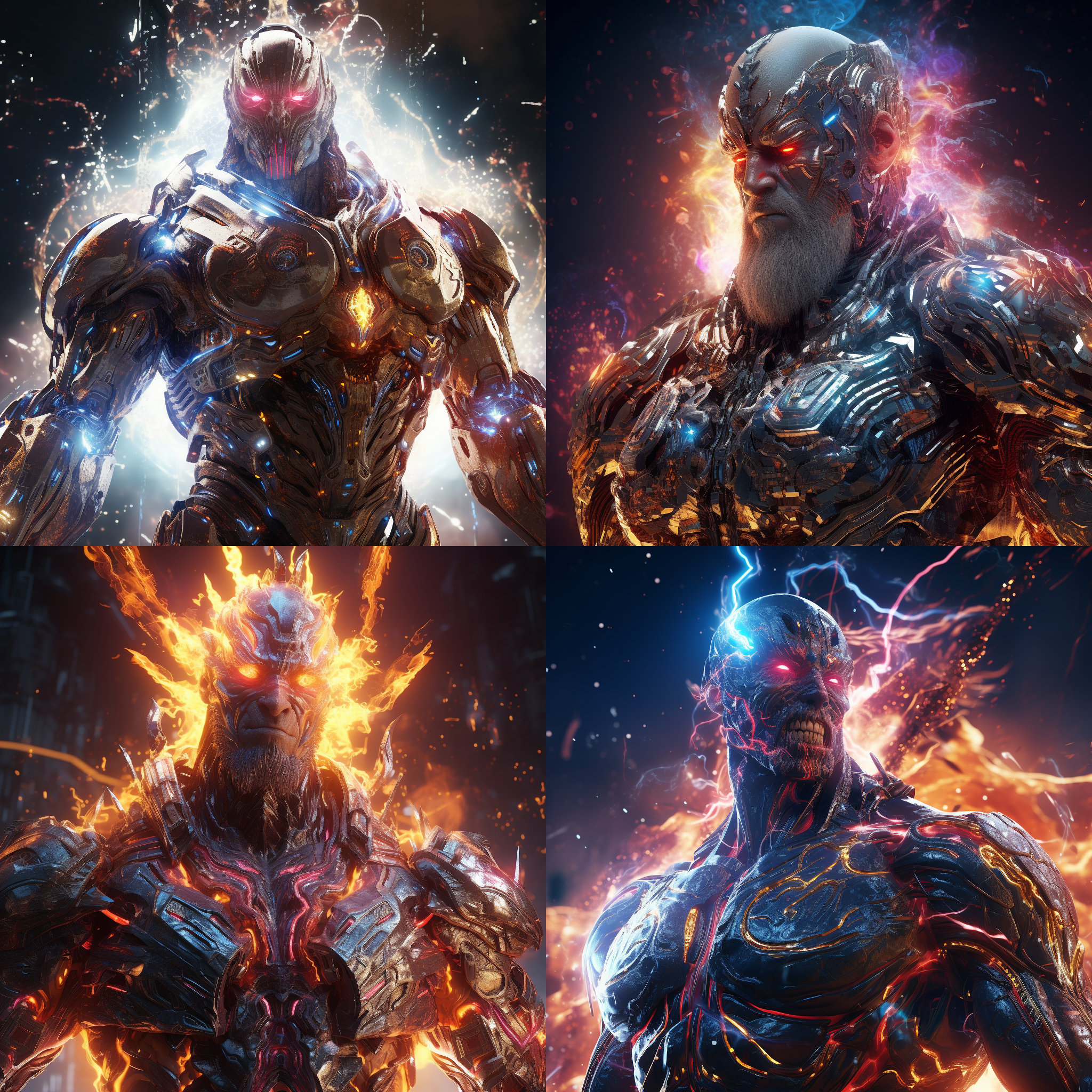 机甲战神，科幻线条，3d渲染，朋克风格，全息投影，高画质，全景，未来高科技星际，炫彩粒子，8k高清，视觉冲击感，精绘画质，大师杰作，视觉盛宴。