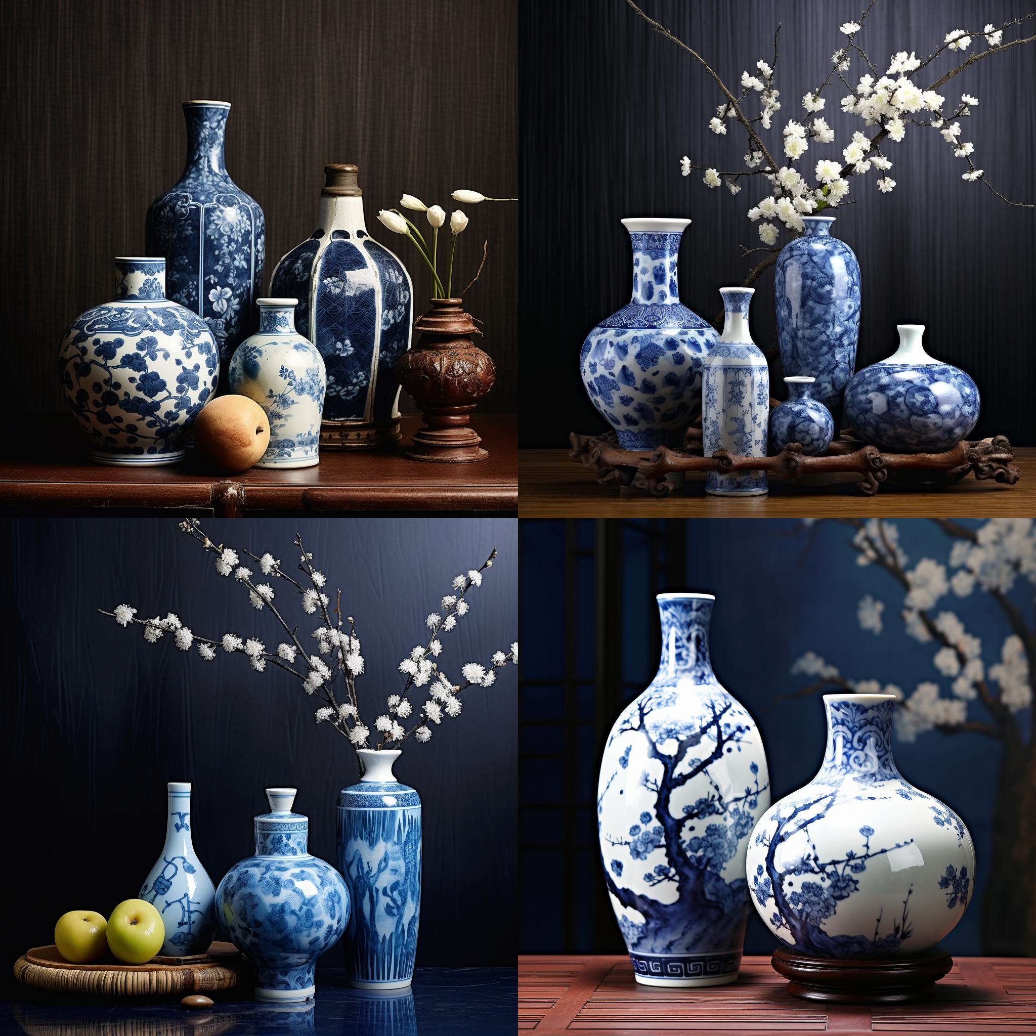 明清梅瓶，陶瓷酒瓶，花瓶，密闭瓶盖，汝瓷冰裂纹，青花纹样，白底浅蓝色，清晰细节，光影交错，高级静物摄影，高级感，优雅，简约大气，, 静物摄影, 高级感, 光影效果, 细节丰富, 蓝白色调, 传统文化, 高级陶瓷, 明清风格, 光影交错。