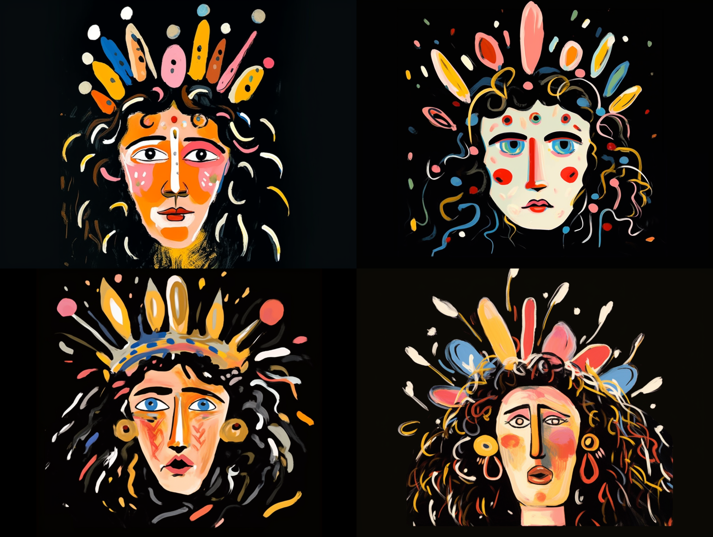 各种动物画，大自然背景，细腻的绘画风格，明亮的颜色，真实的细节，多种动物，栩栩如生。油画效果，草原上，透视构图，自然光线，动物表情，生动。