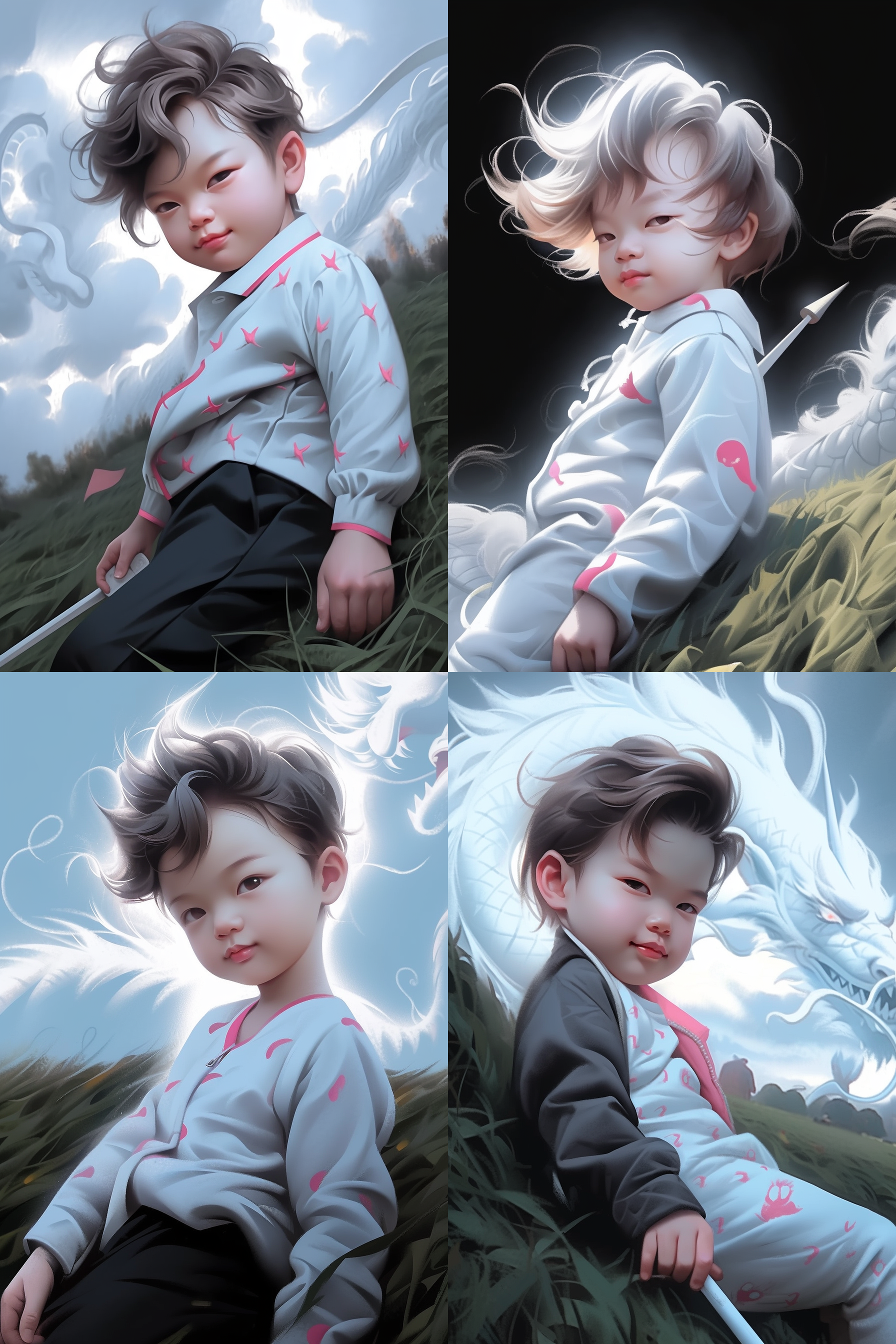 黑白肖像，正面视角，微笑，逆光，高清晰度，细节突出，短发，酷帅风格，明亮灯光，浅景深，黑色背景，自然表情，时尚。