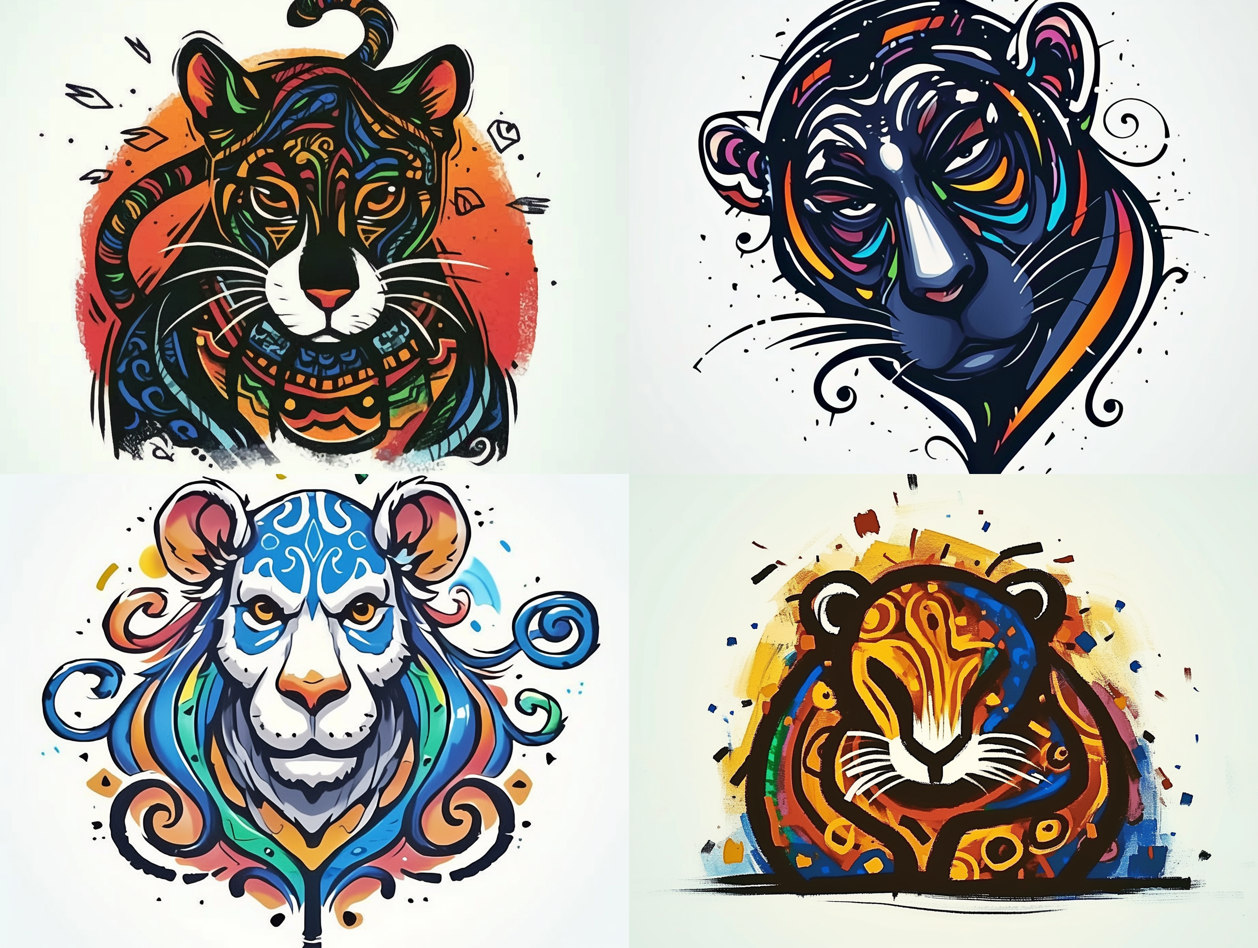 龙 超扁平 毕加索