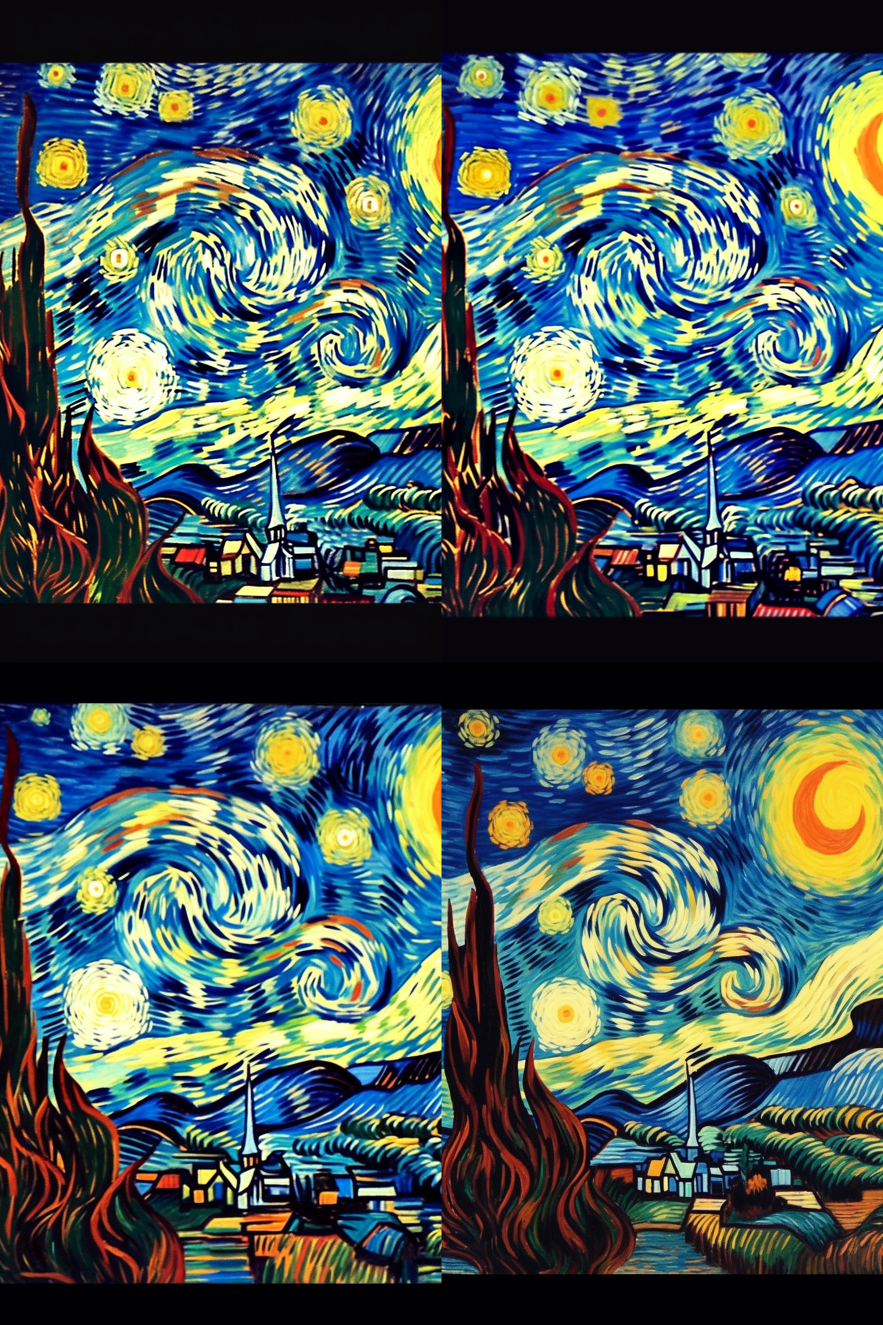 梵高画风，颜色鲜艳 