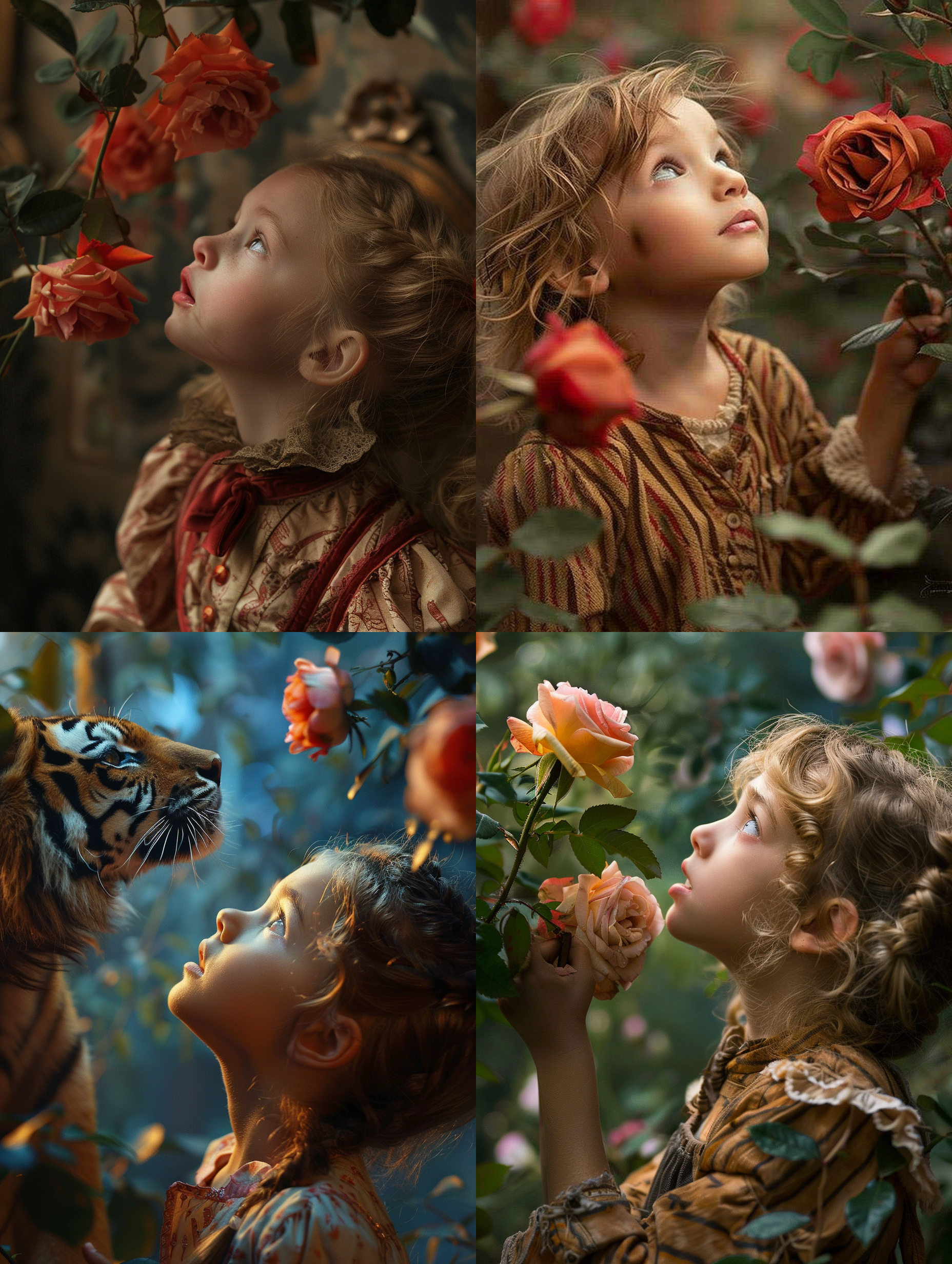 格列佛游记的电影剧照，一个心中有只猛虎的小姑娘，在仰头细嗅蔷薇