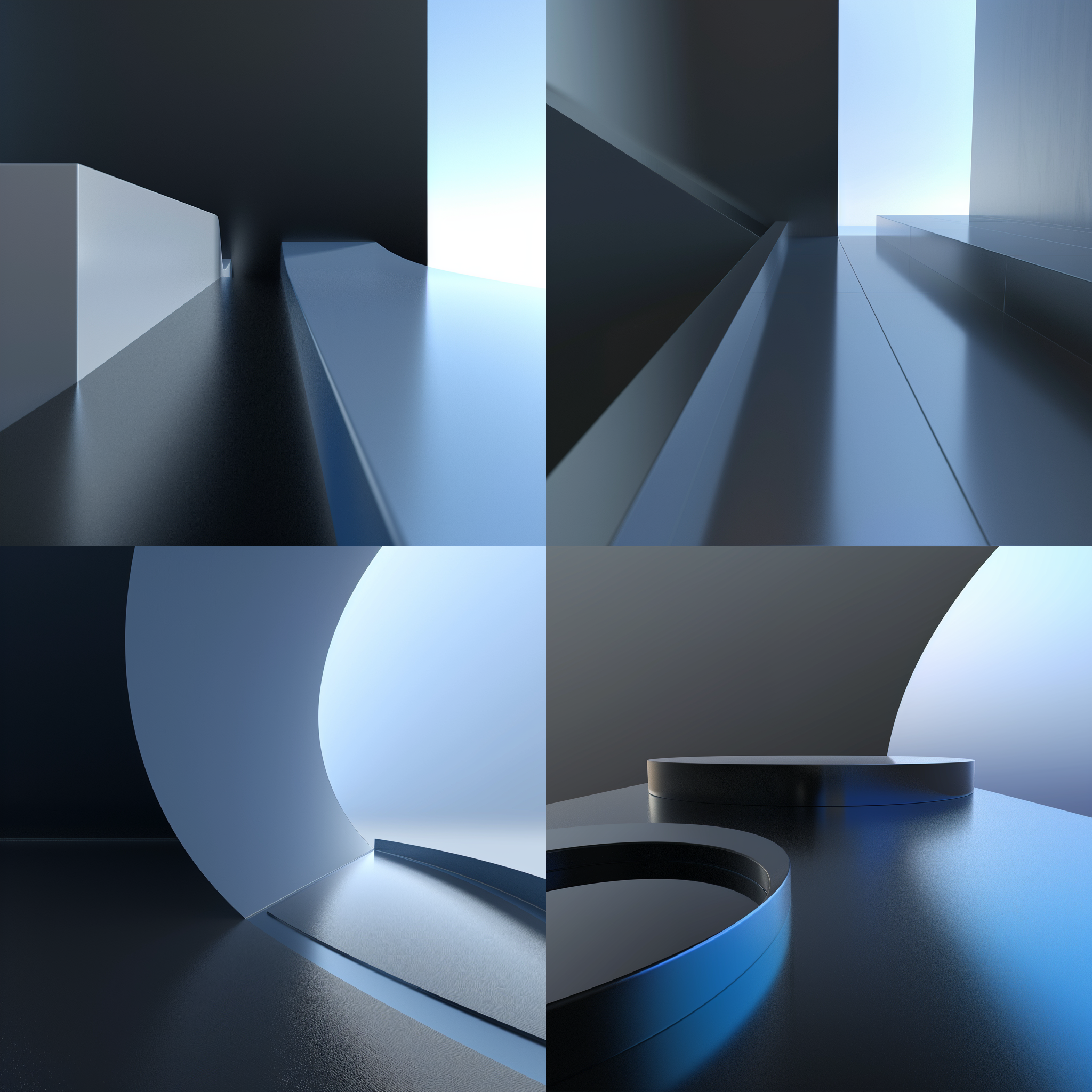 二维渲染，极简主义，大气有张力，环境光，蓝色调，扁平化，高对比度。