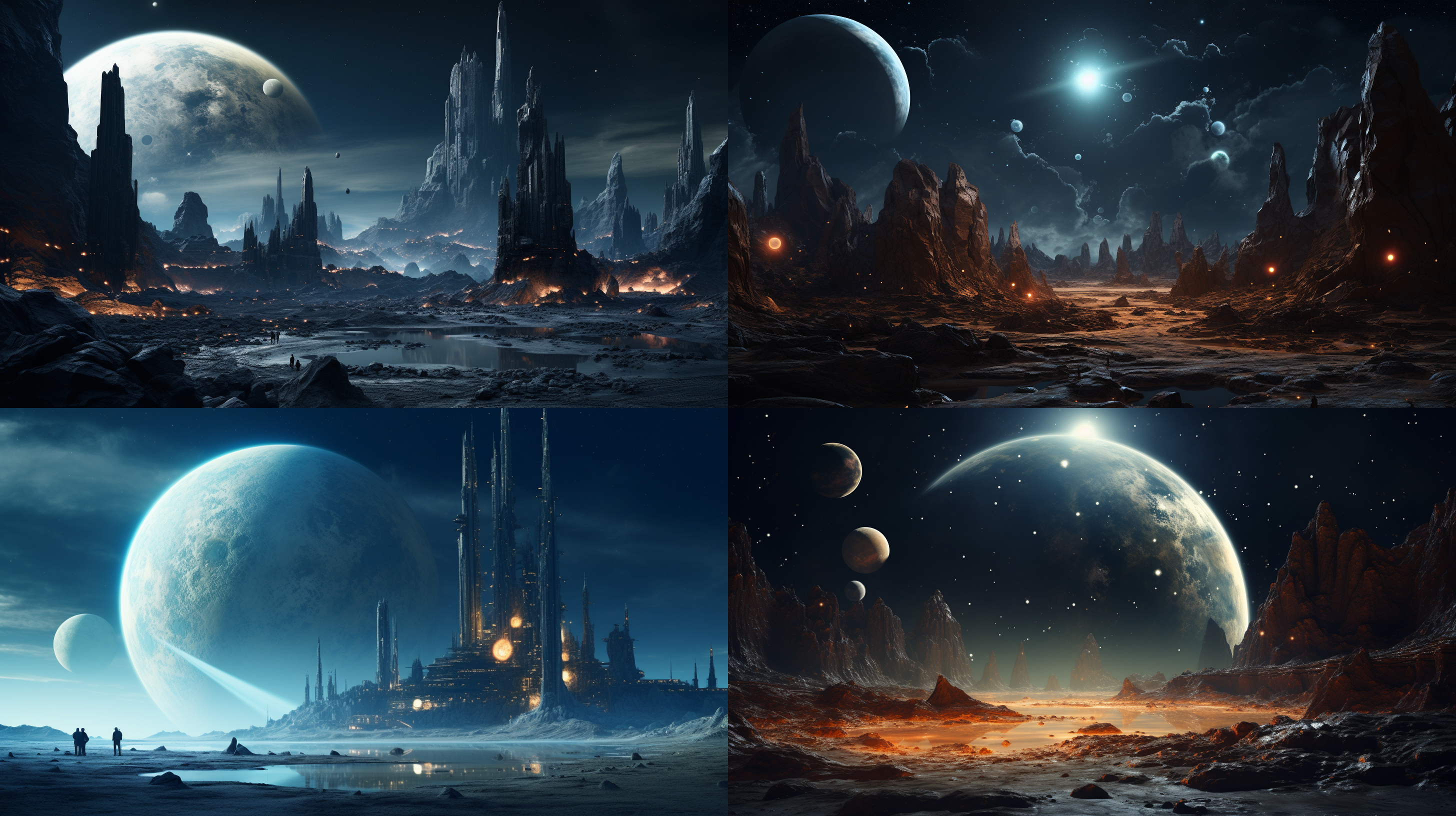 巨型行星星空下的历史遗迹