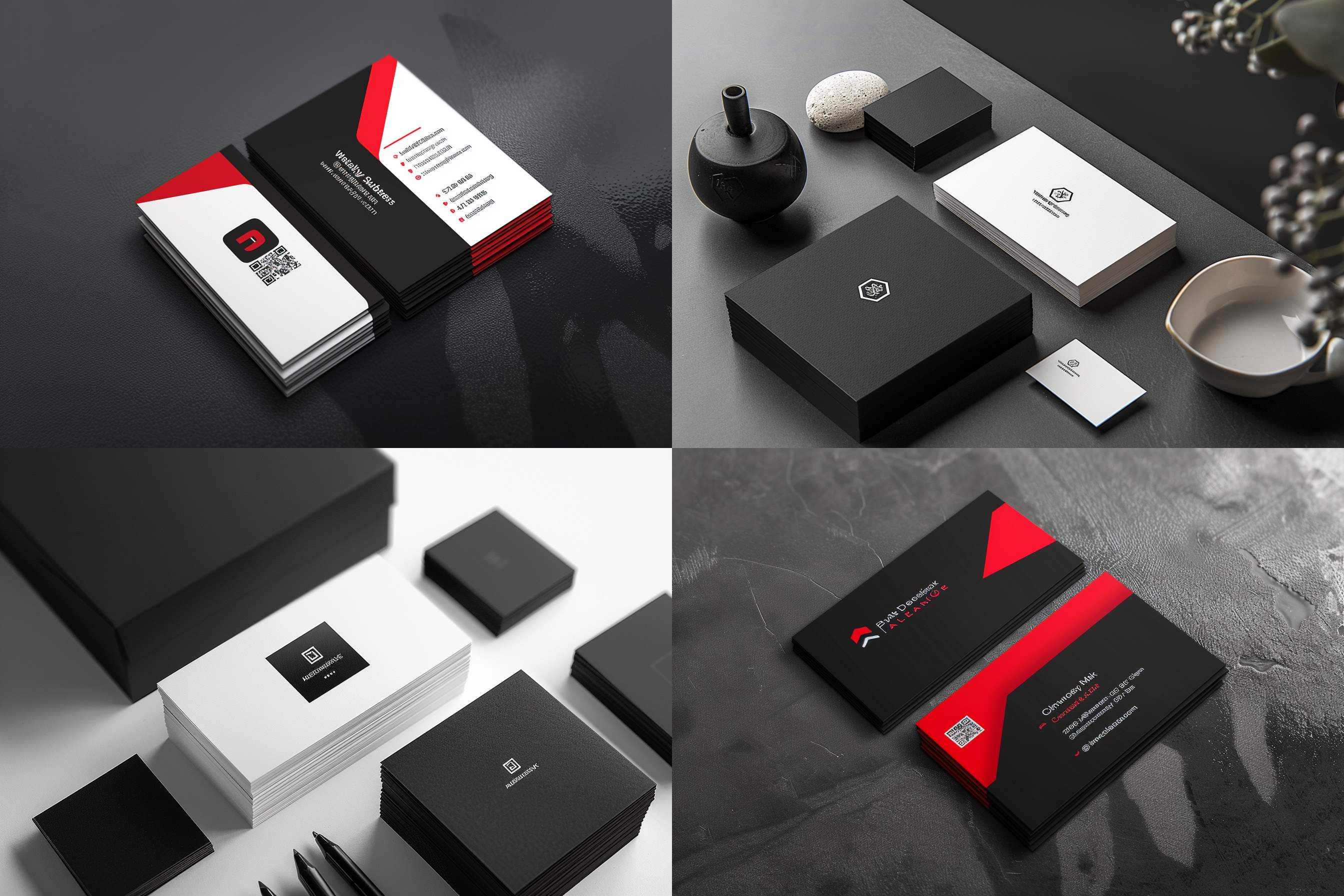 具有最佳色彩组合的现代极简名片设计，创意、智能名片设计，正向，清晰，色彩对比强烈