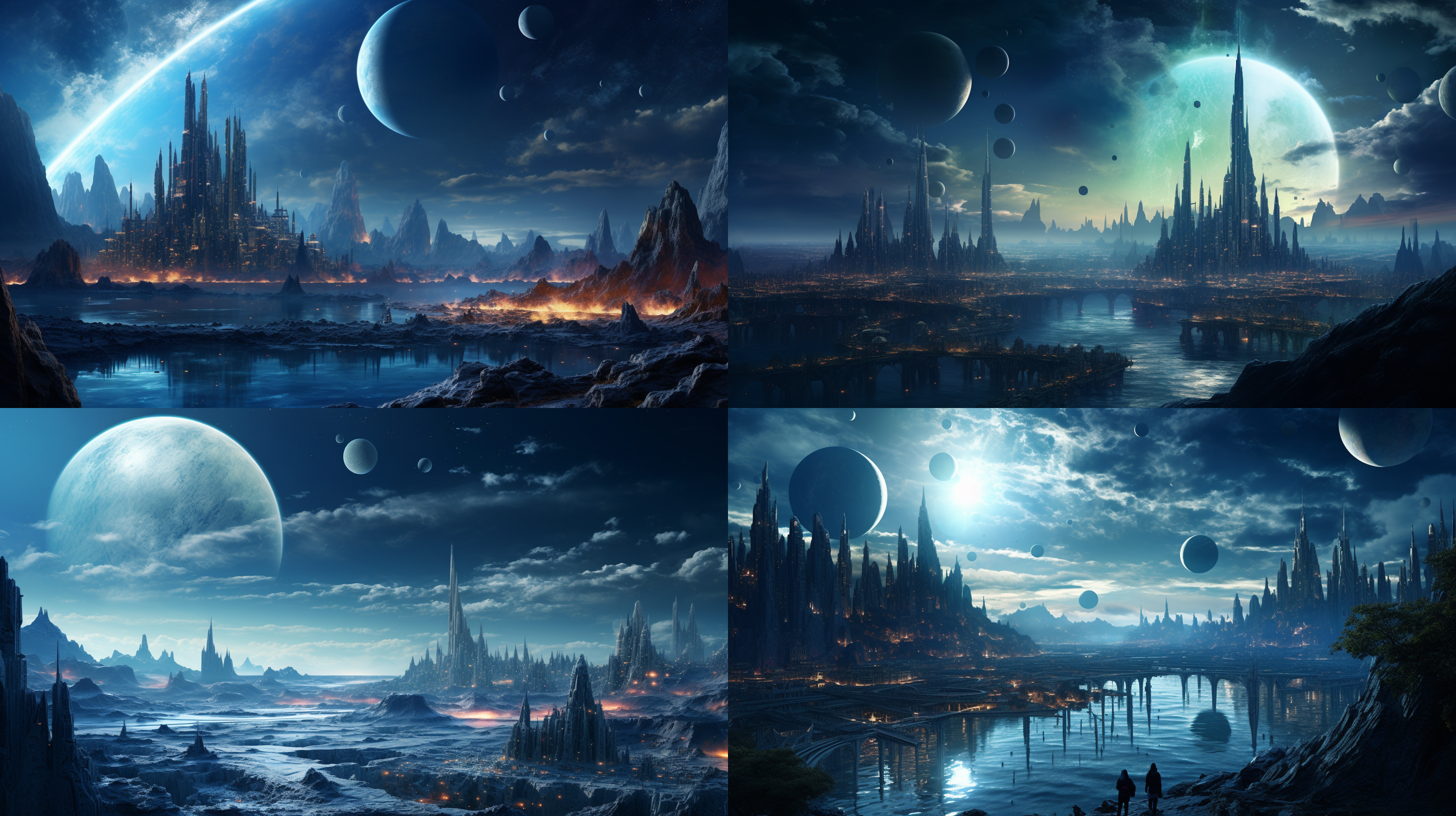 巨型行星星空下的文明奇观