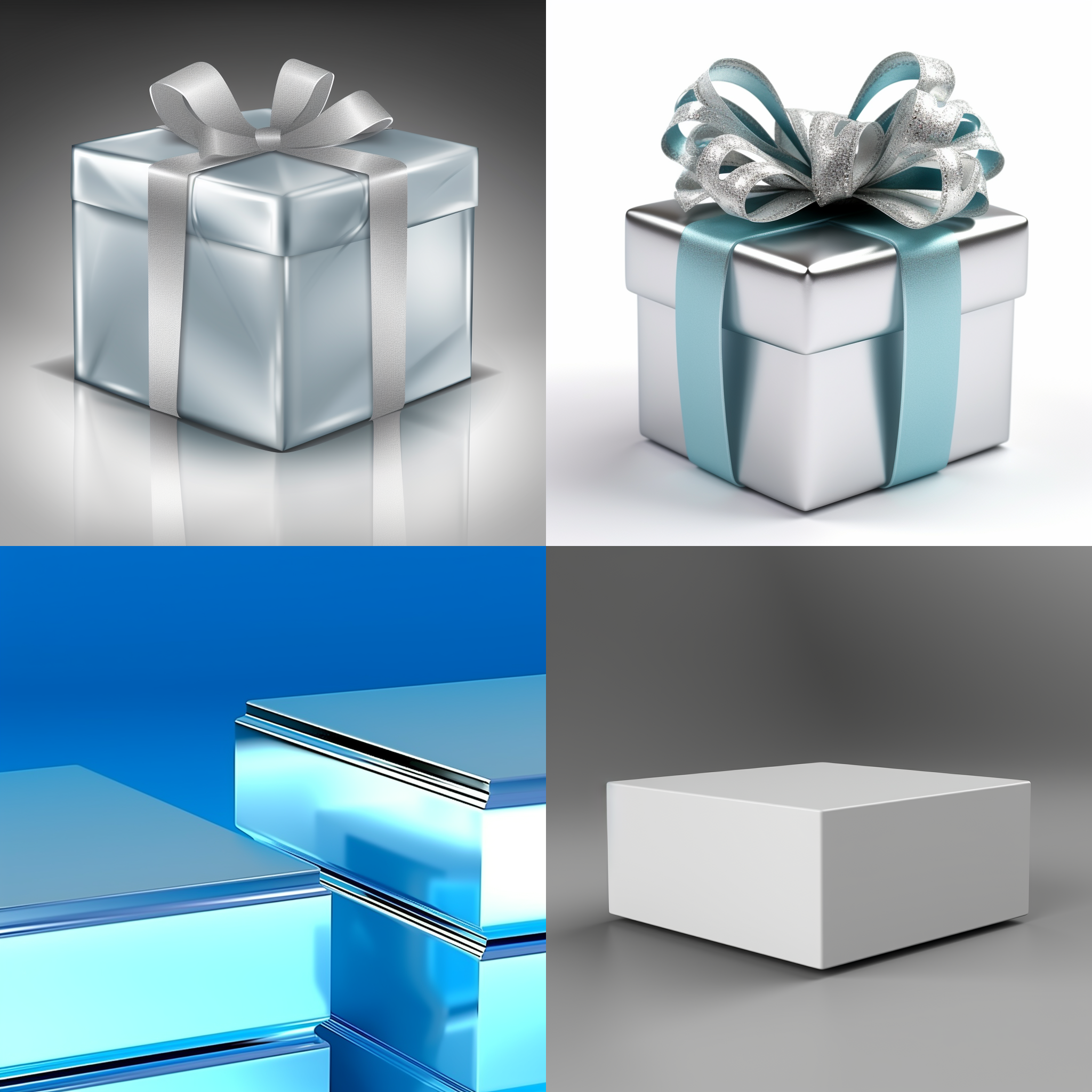 精美盒子包装，白色桌面，简约风格，正中布局，细节特写，高清晰度，明亮灯光，无人，静态，纹理，金属质感，优雅。