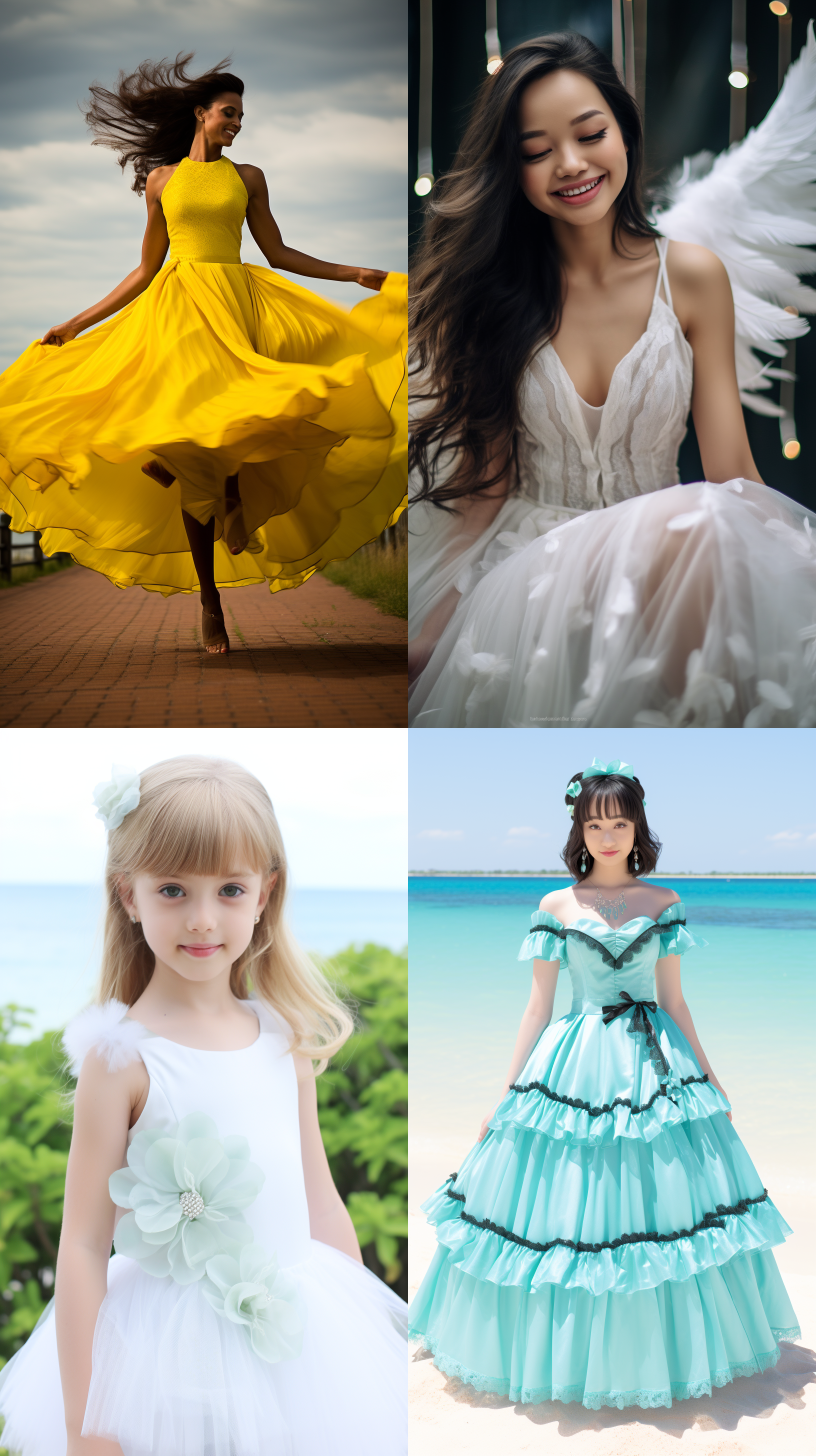 中国媒体，夏日海滩摄影，沙滩上，活泼笑容，清晰明亮，户外环境