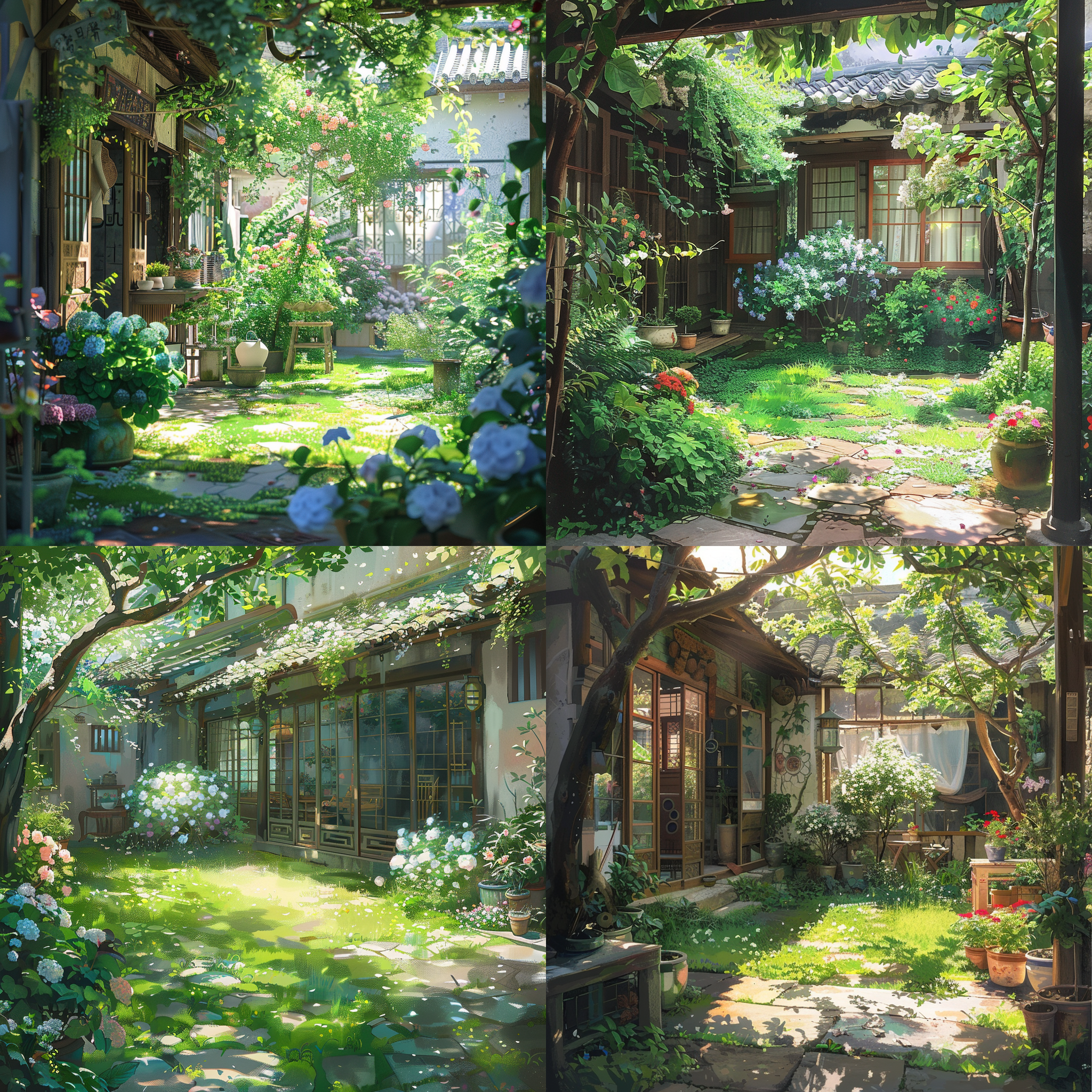 300平方米大院子，院子里的花草树木，依旧在阳光下迅速生长着，不断开放出各种美丽而灿烂的花朵,散发着淡淡的芬芳气息。那些绿色的枝丫，像是一双双青蛙的手臂，伸展出去，欢快地跳舞着。草地上铺满了一片翠绿色的毯子，让人感觉舒适而亲切。初夏时节，院子里中满了绣球花和栀子花，那香臭如烟的香气弥漫在整个庭院，闻起来如沐春风，让人陶醉。