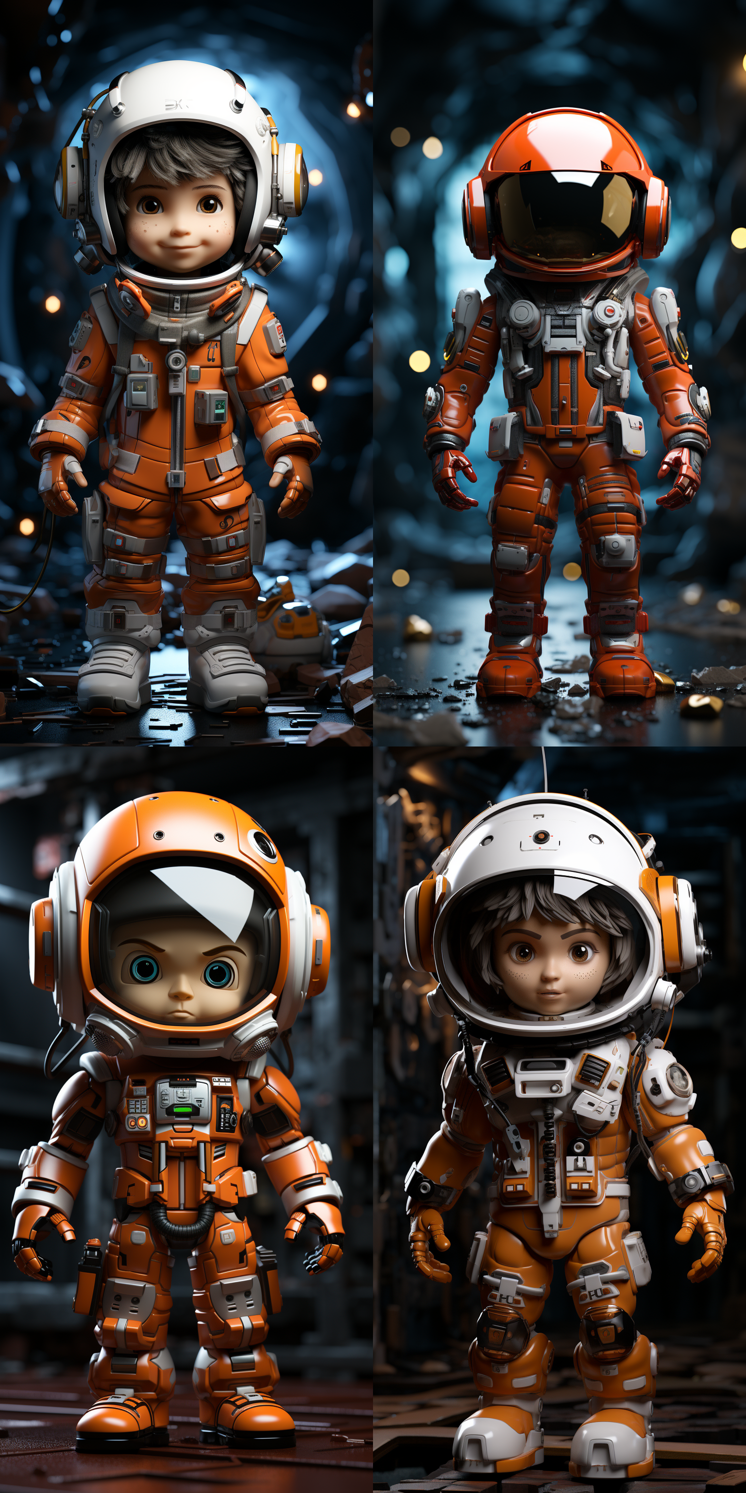 3d儿童机器人，游戏cg, teemo，动画cgi, 8k分辨率- w1024, bixbite，壁纸移动，小宇航员，完整的详细身体，oculus quest 2, chell, pinterest渲染，全身;前视图，球形车身，灵感来自gaston anglade，可爱的设计，飞行员，赤壁，3d cgi