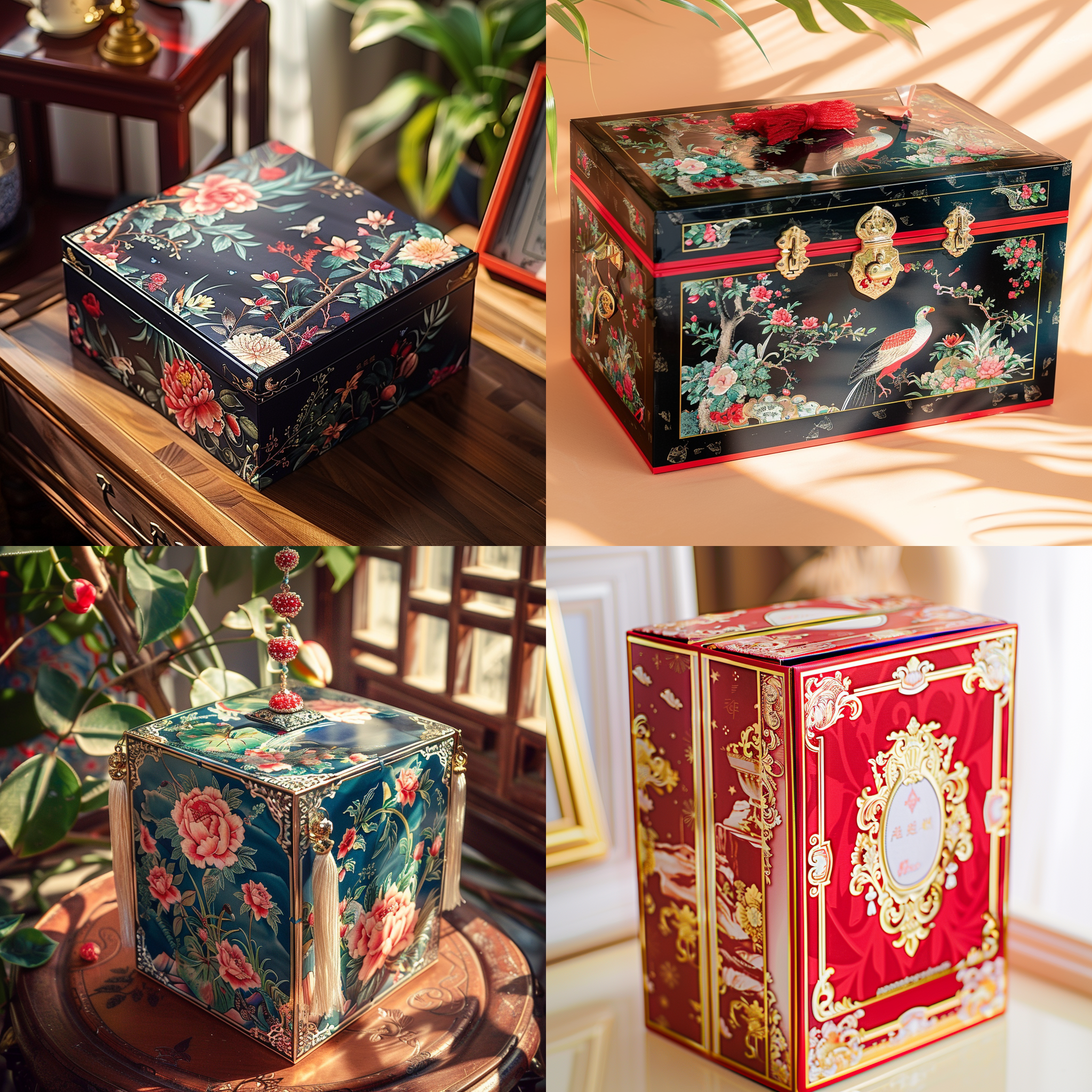 精美盒子包装，桌面，布