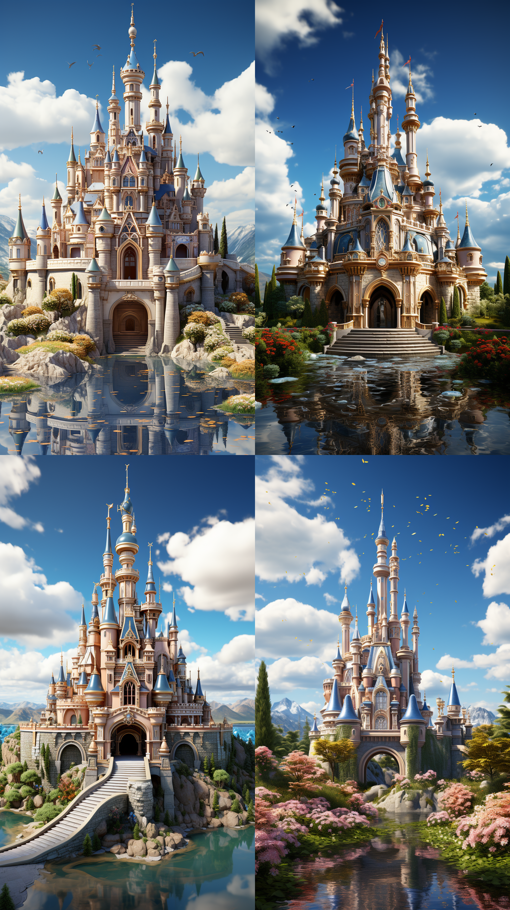 3d渲染，迪士尼城堡，高细节，最好的质量，16k