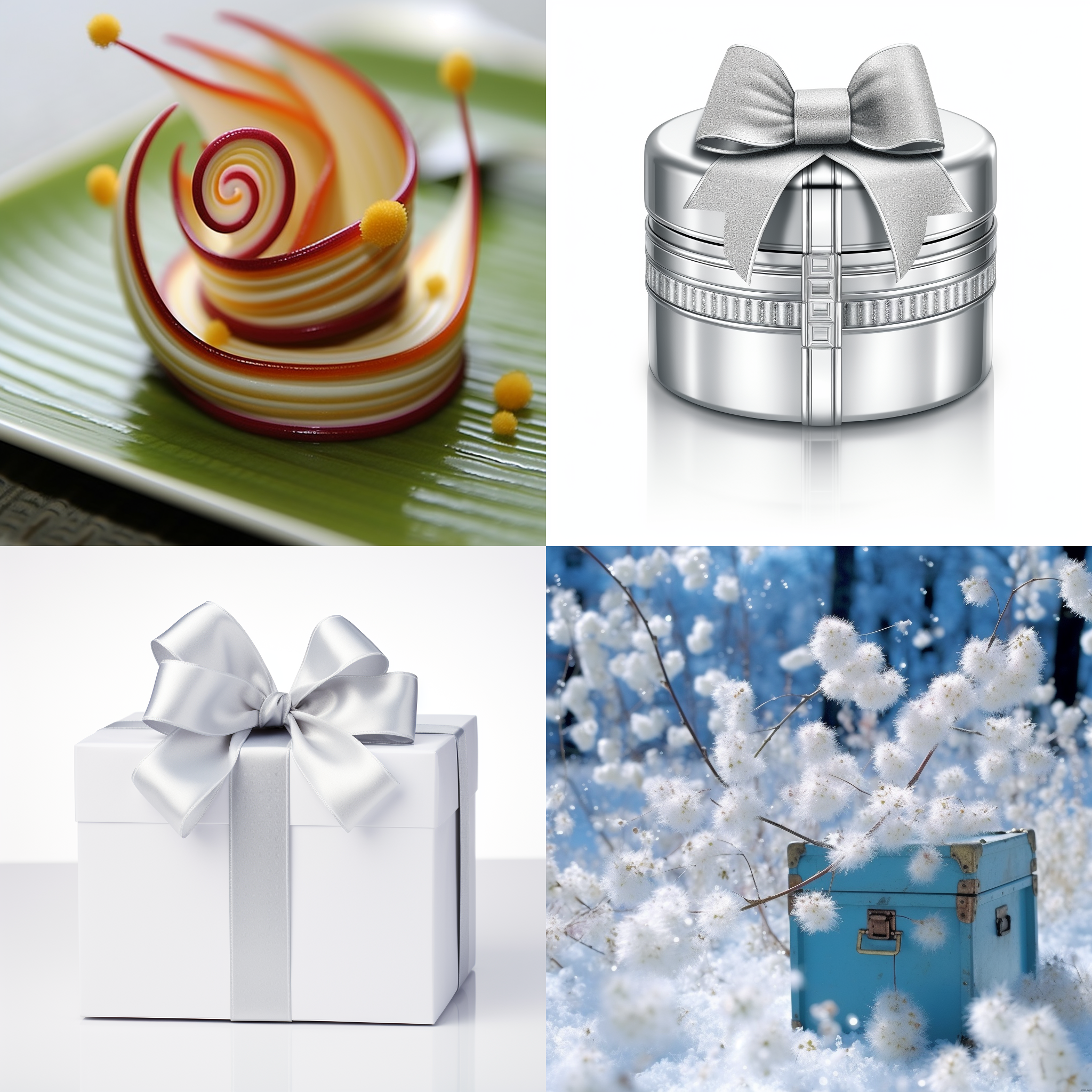 精美盒子包装，白色桌面，布