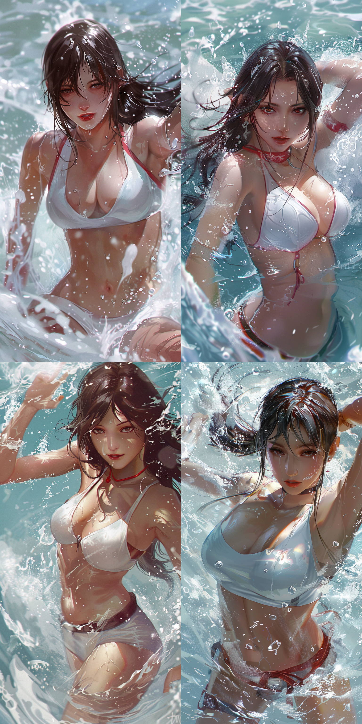 mai,king of fighters,white skin,swimming in milk.