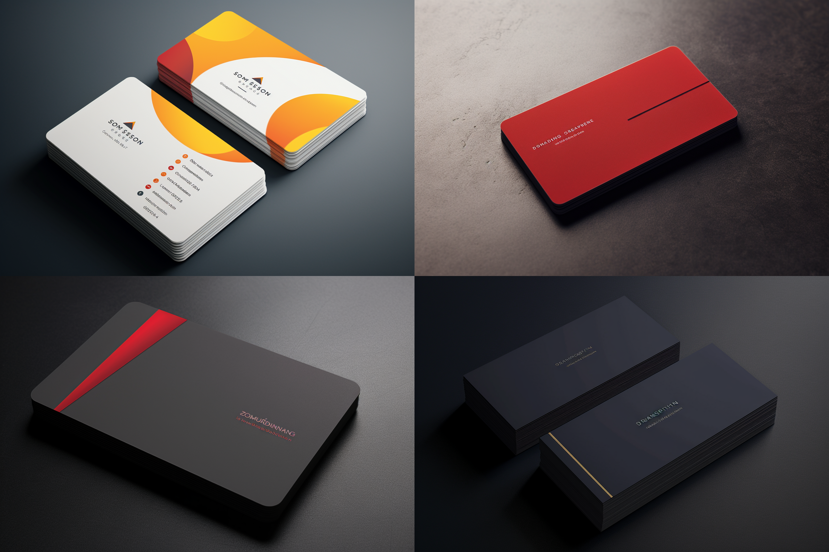 具有最佳色彩组合的现代极简名片设计，创意、智能名片设计