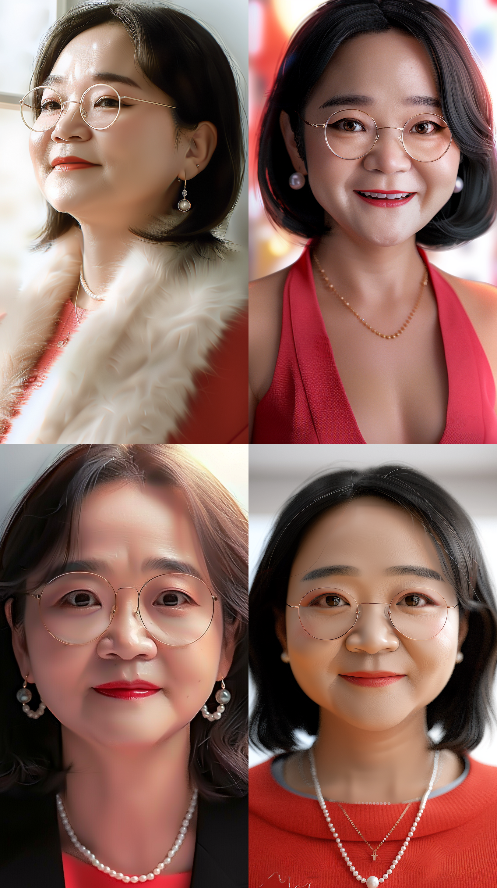 瑞士灯光，大气照明，可爱女孩，幸福满足微笑，眼中充满希望，眼镜，直黑短发，珍珠耳环，超细节，渐变背景，柔和照明，动漫，迪士尼皮克斯3d角色，艺术，ip，神圣，细腻光泽，8k iw 2。