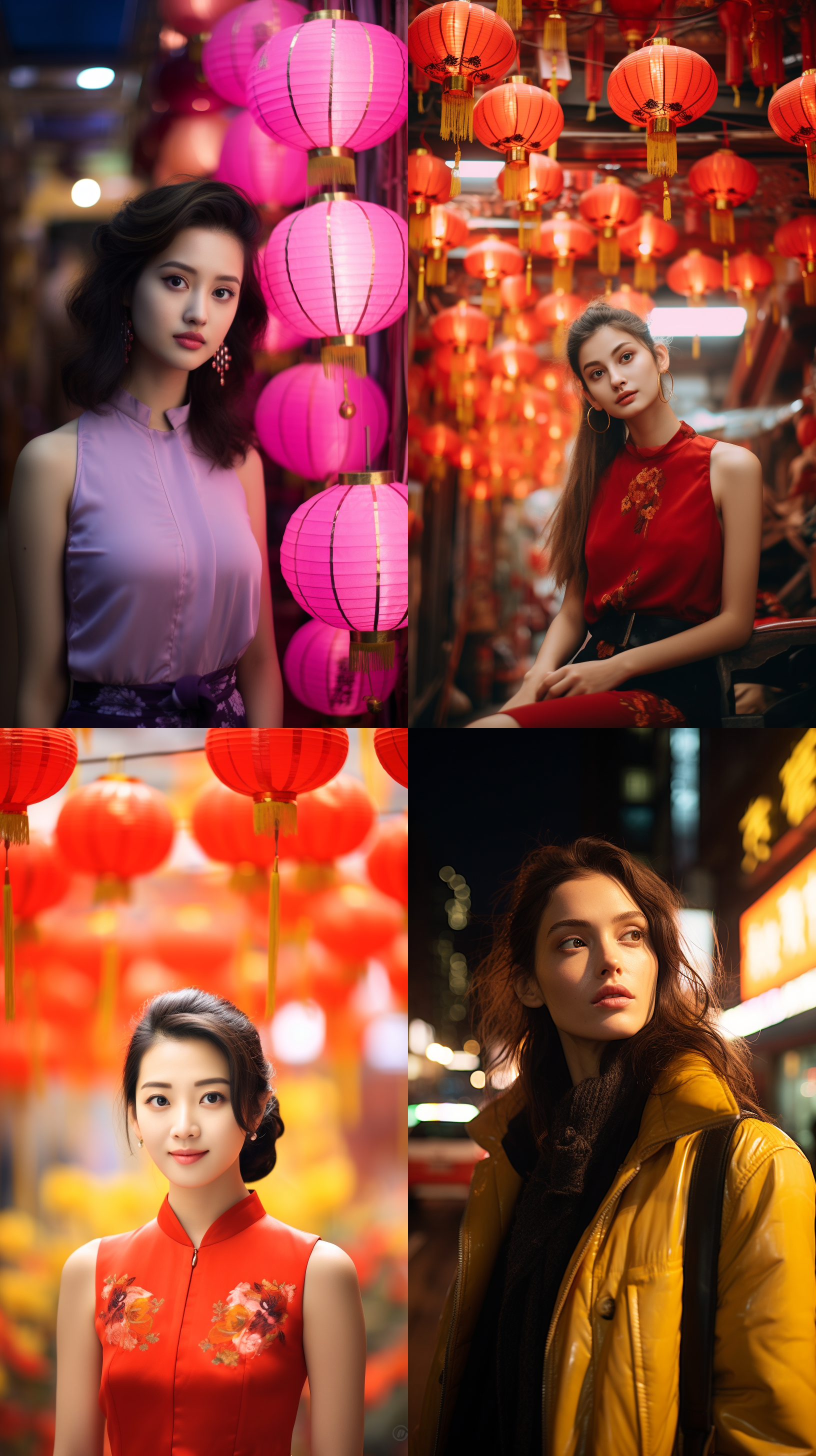 明亮色调，港风中国人像，肖像镜头，明亮光线