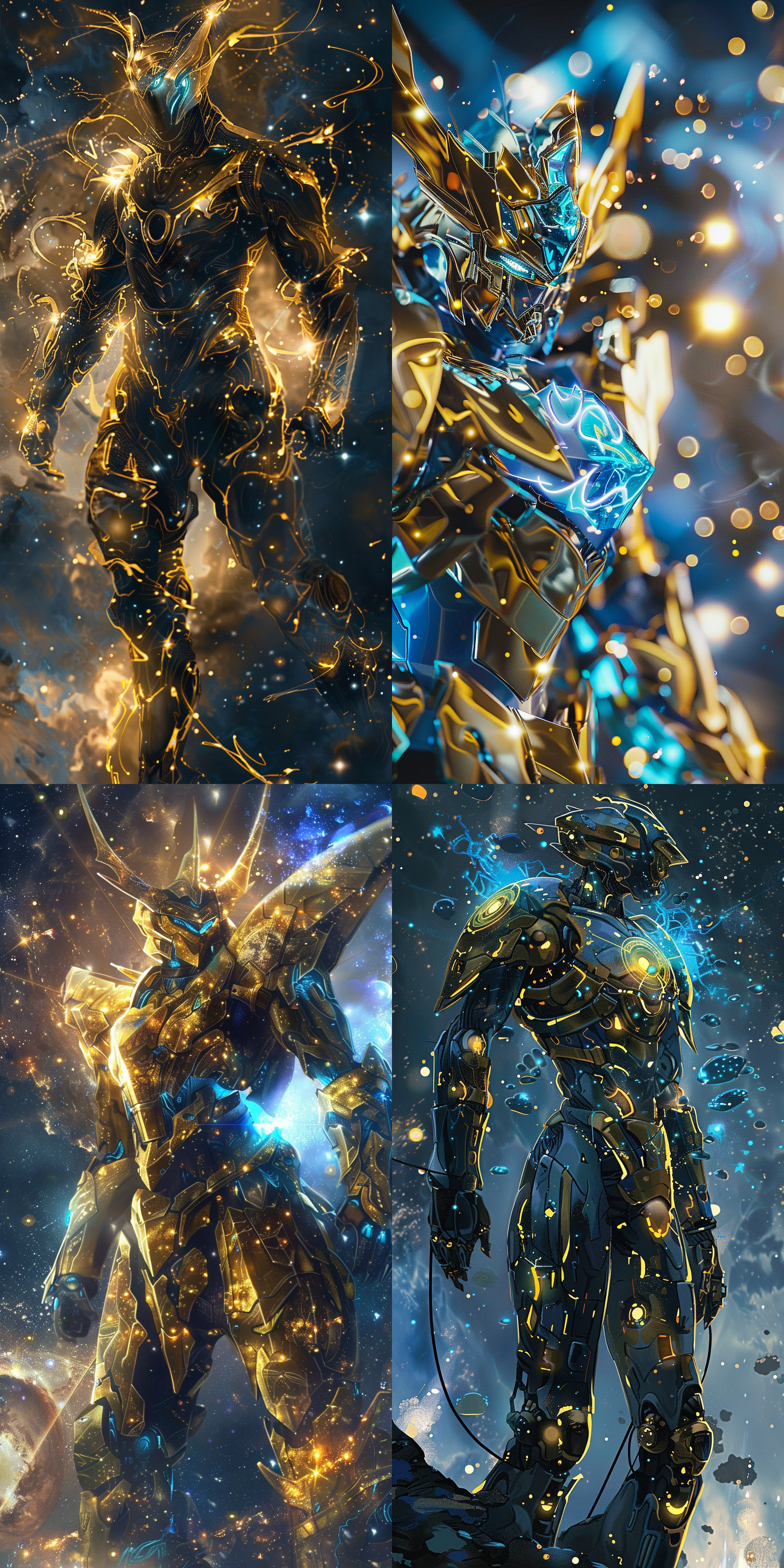 24k超清壁纸，机甲风，机甲战神，双鱼星座幻化的机甲，神秘，发光，梦幻搭配，机甲，