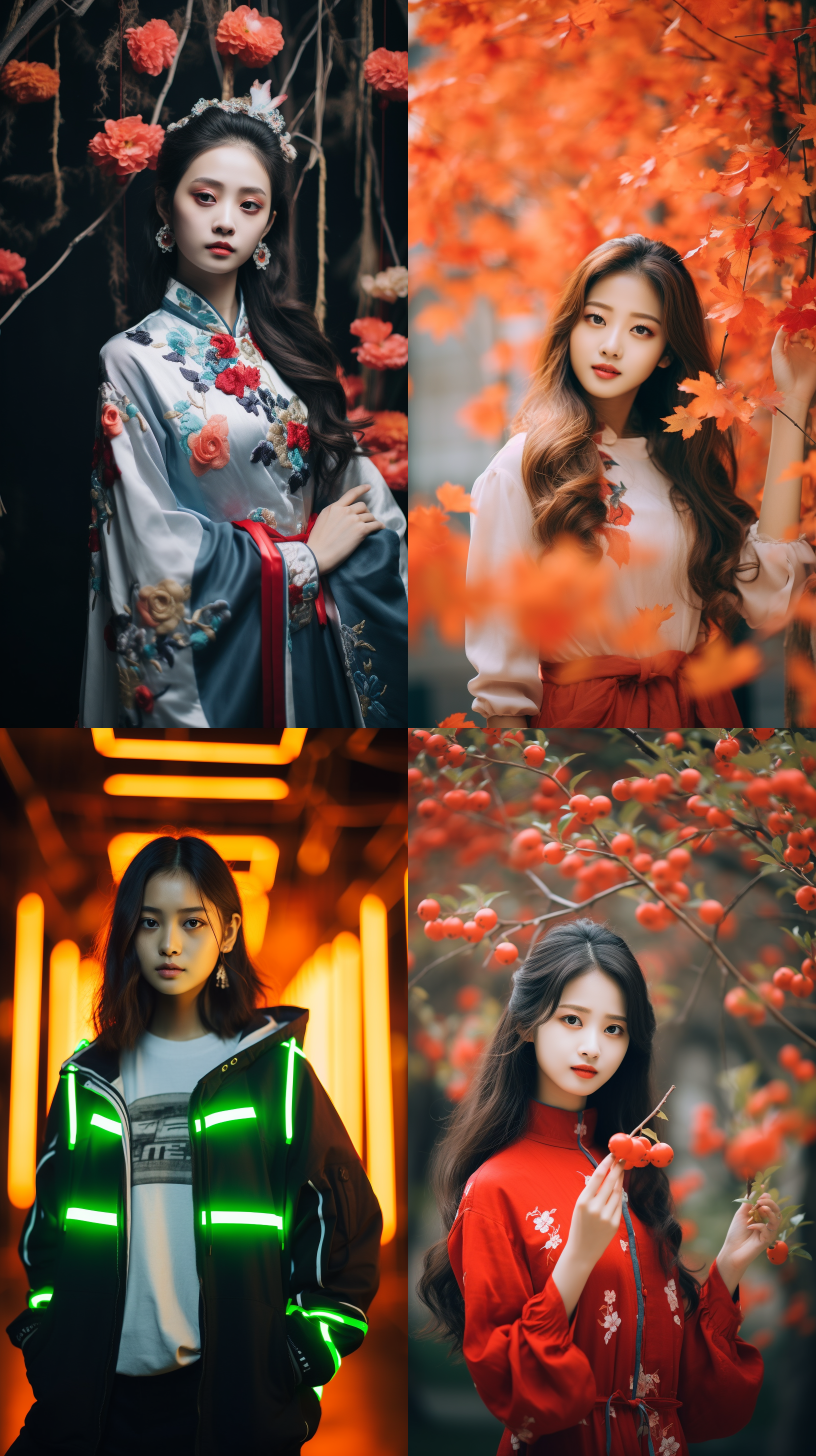 明亮色调，可爱中国女生人像，肖像镜头，明亮光线