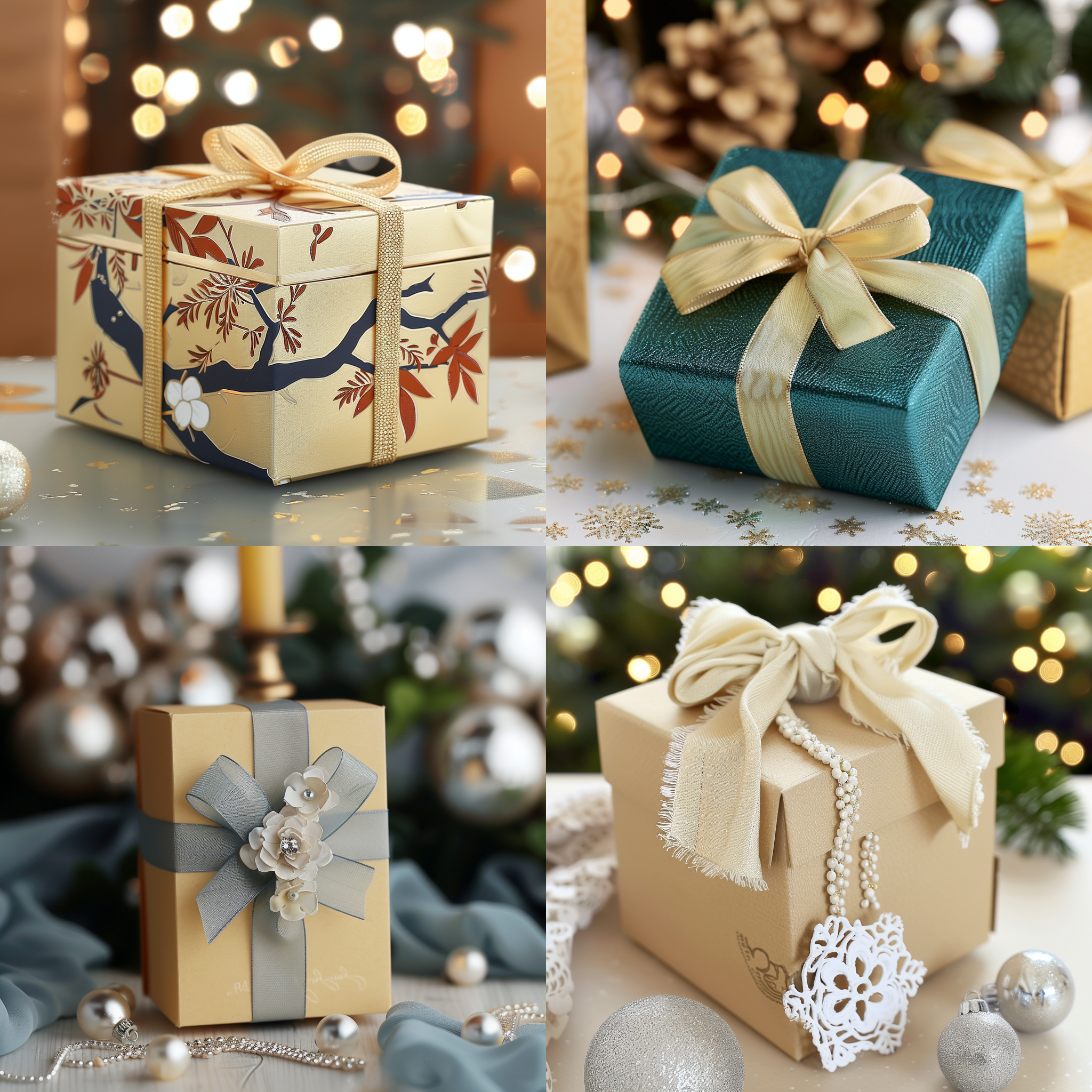 精美盒子包装，桌面，布