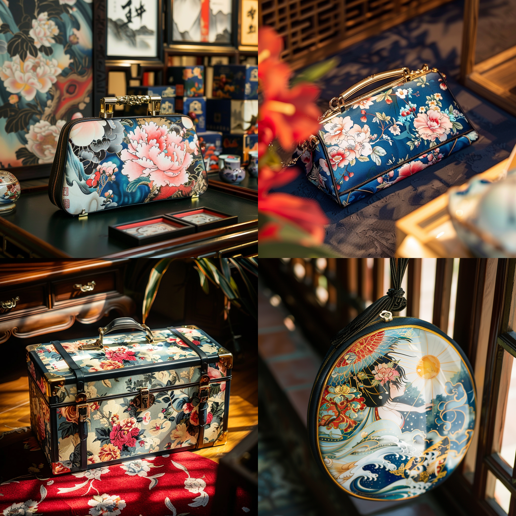 包，细节精致，光影效果突出，透视感强，色彩鲜明，复古风格，纹理丰富，工艺精湛，高质感，引人入胜。