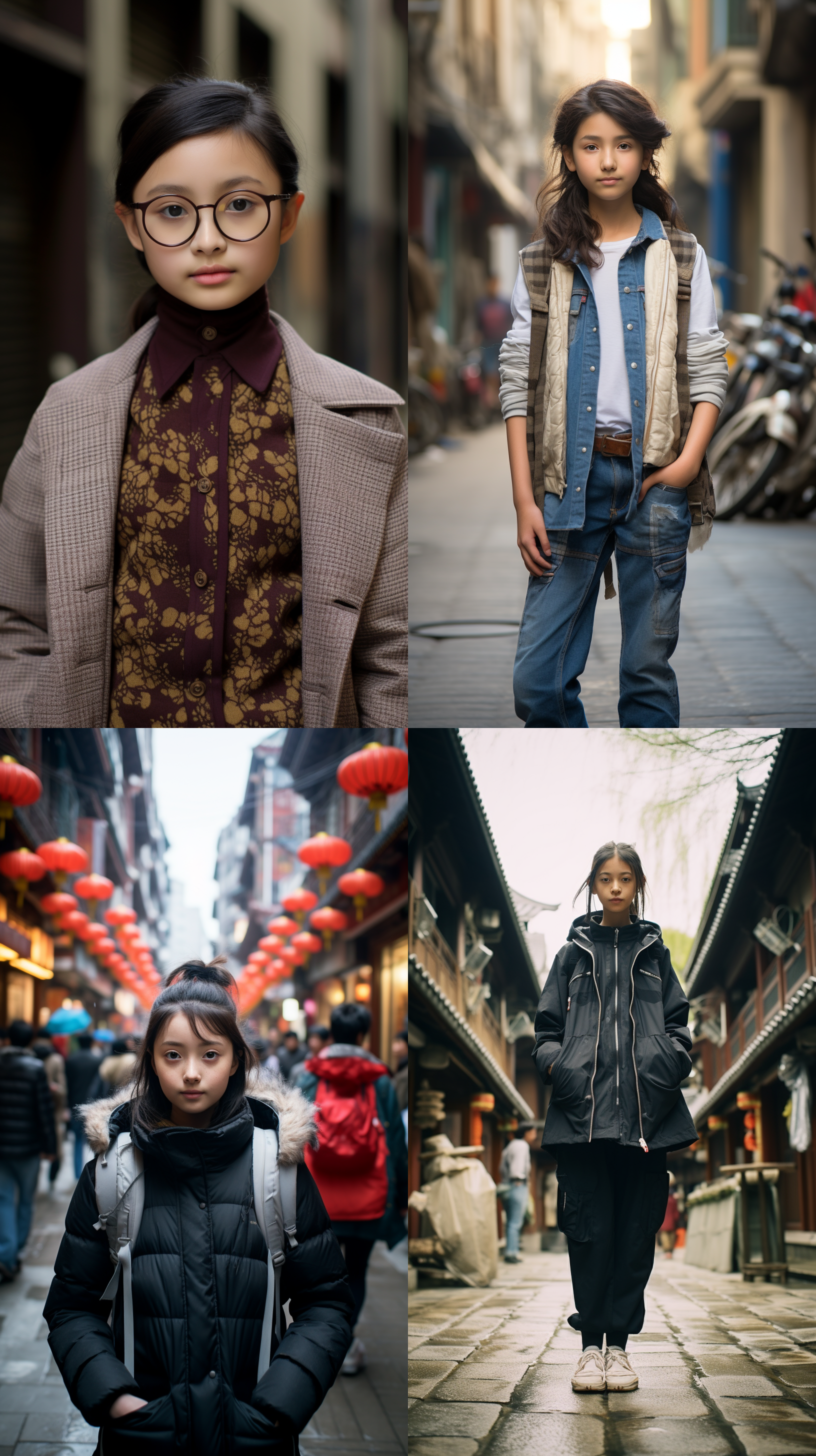 12岁中国女孩,广角镜头