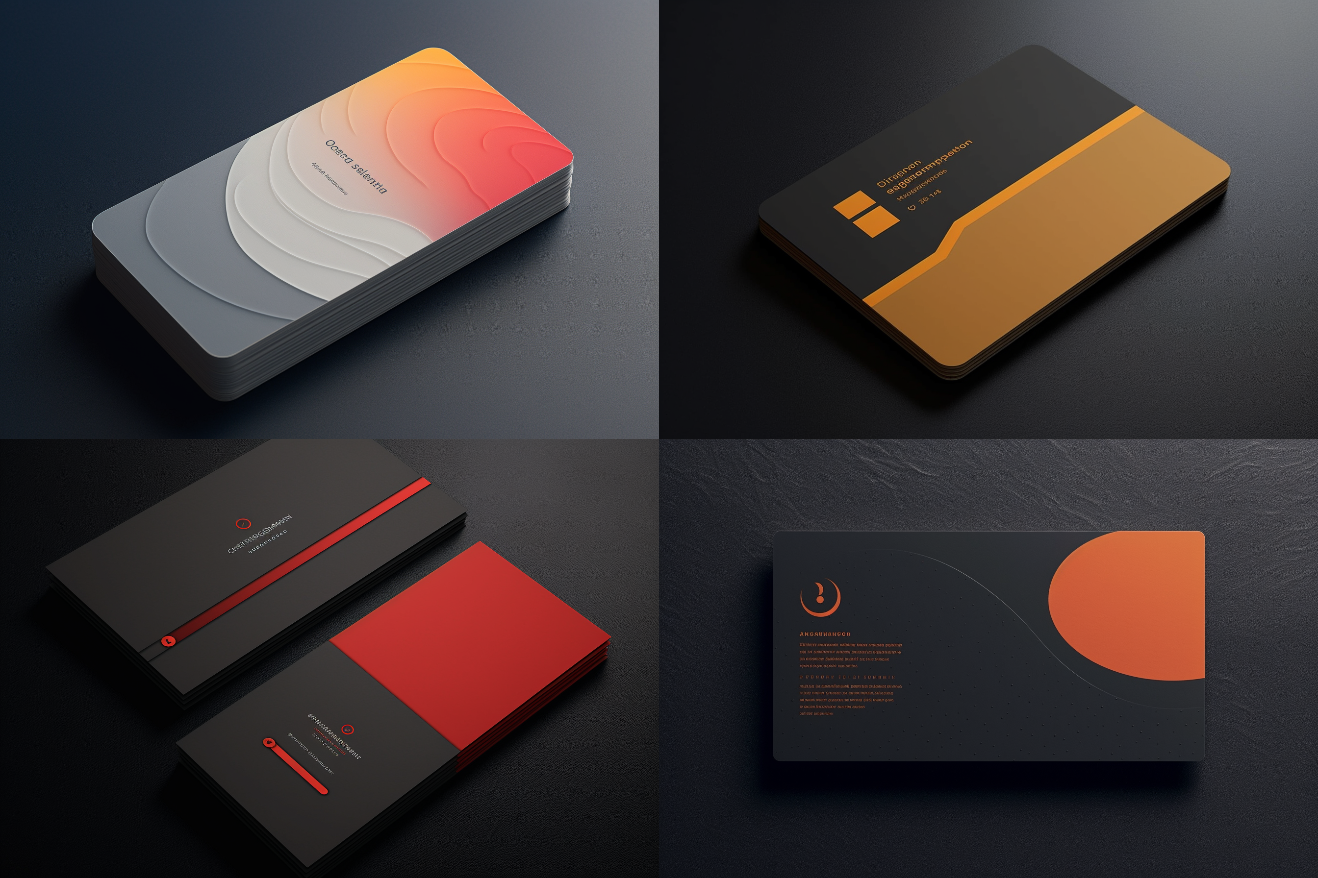 具有最佳色彩组合的现代极简名片设计，创意、智能名片设计