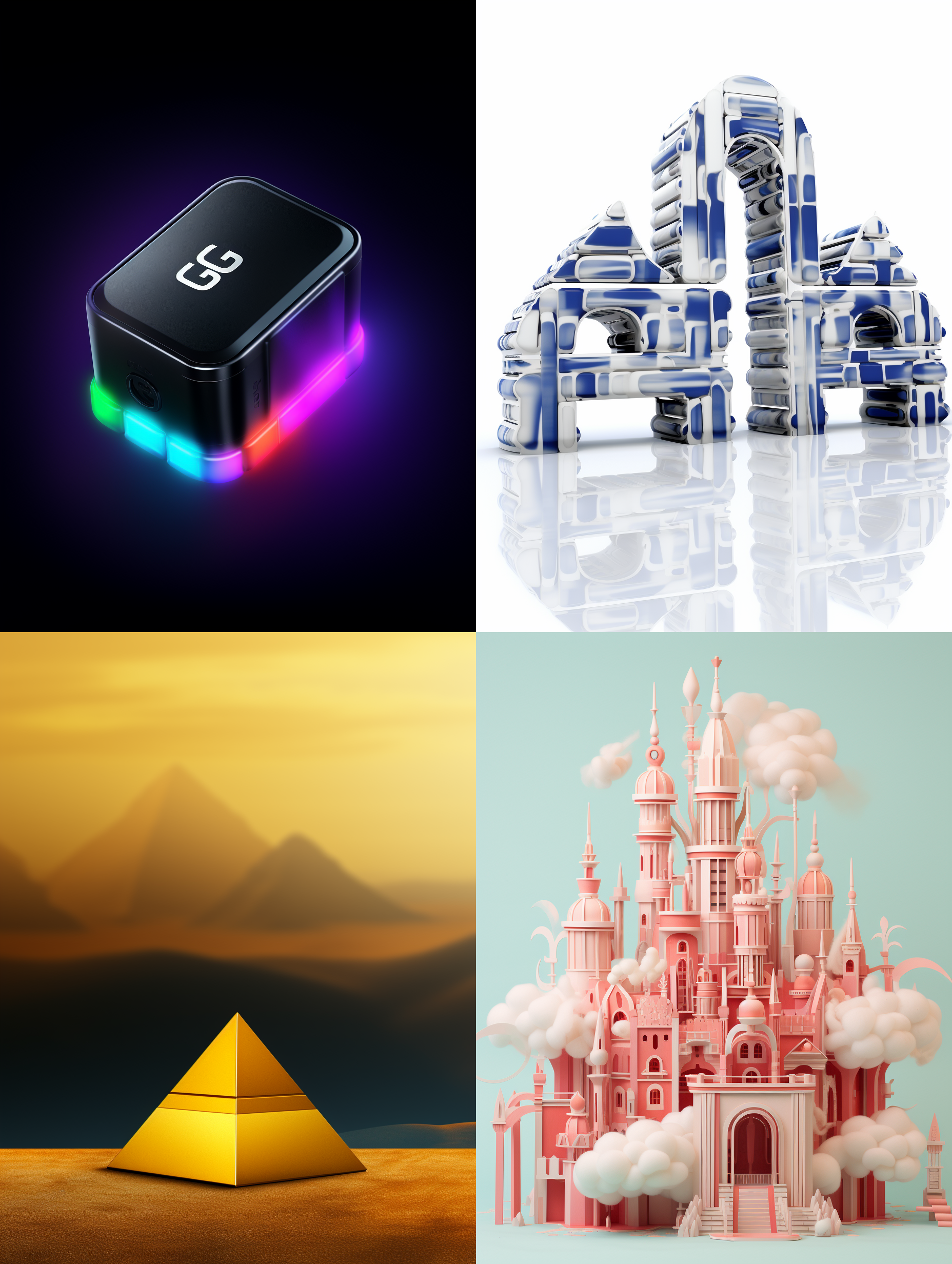 字体“图片定制”，几何 3d 渲染，