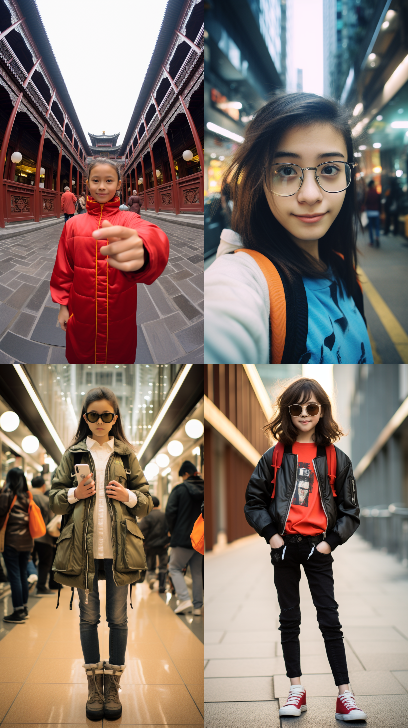 12岁中国女孩,广角镜头