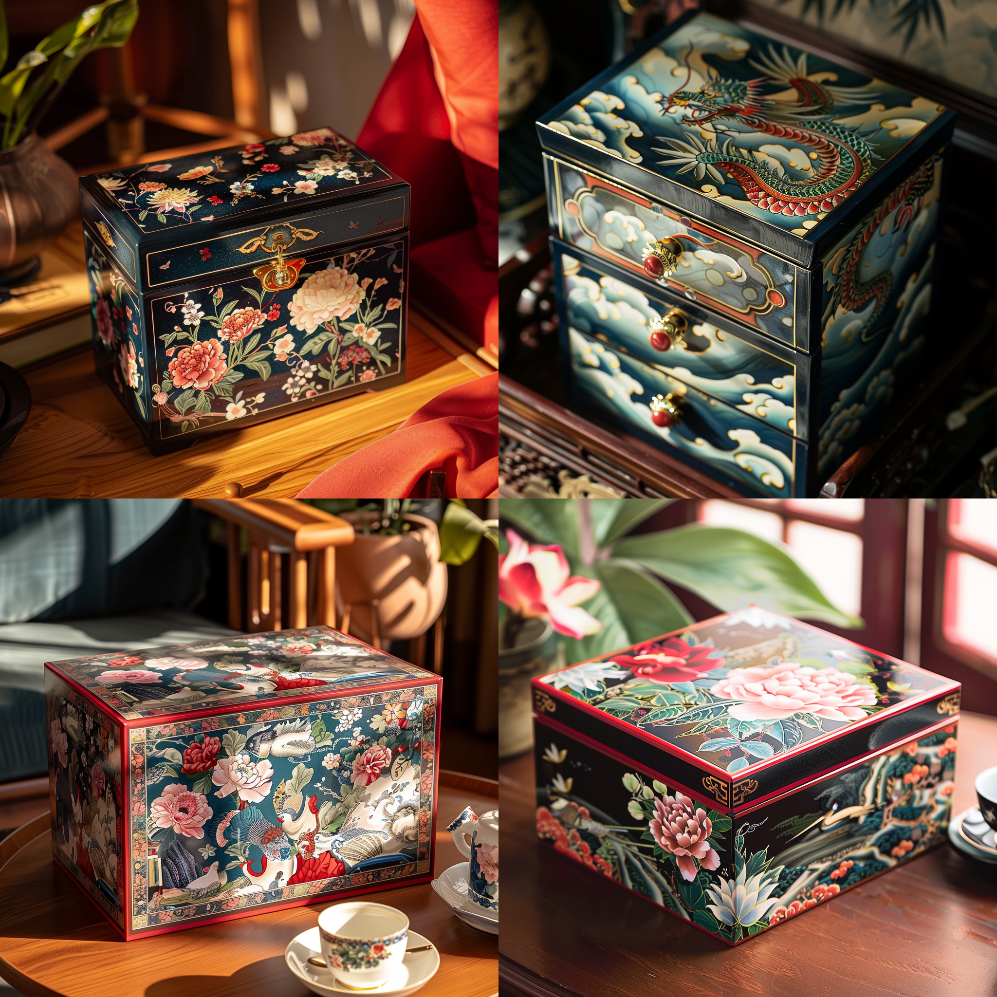 精美盒子包装，桌面，布