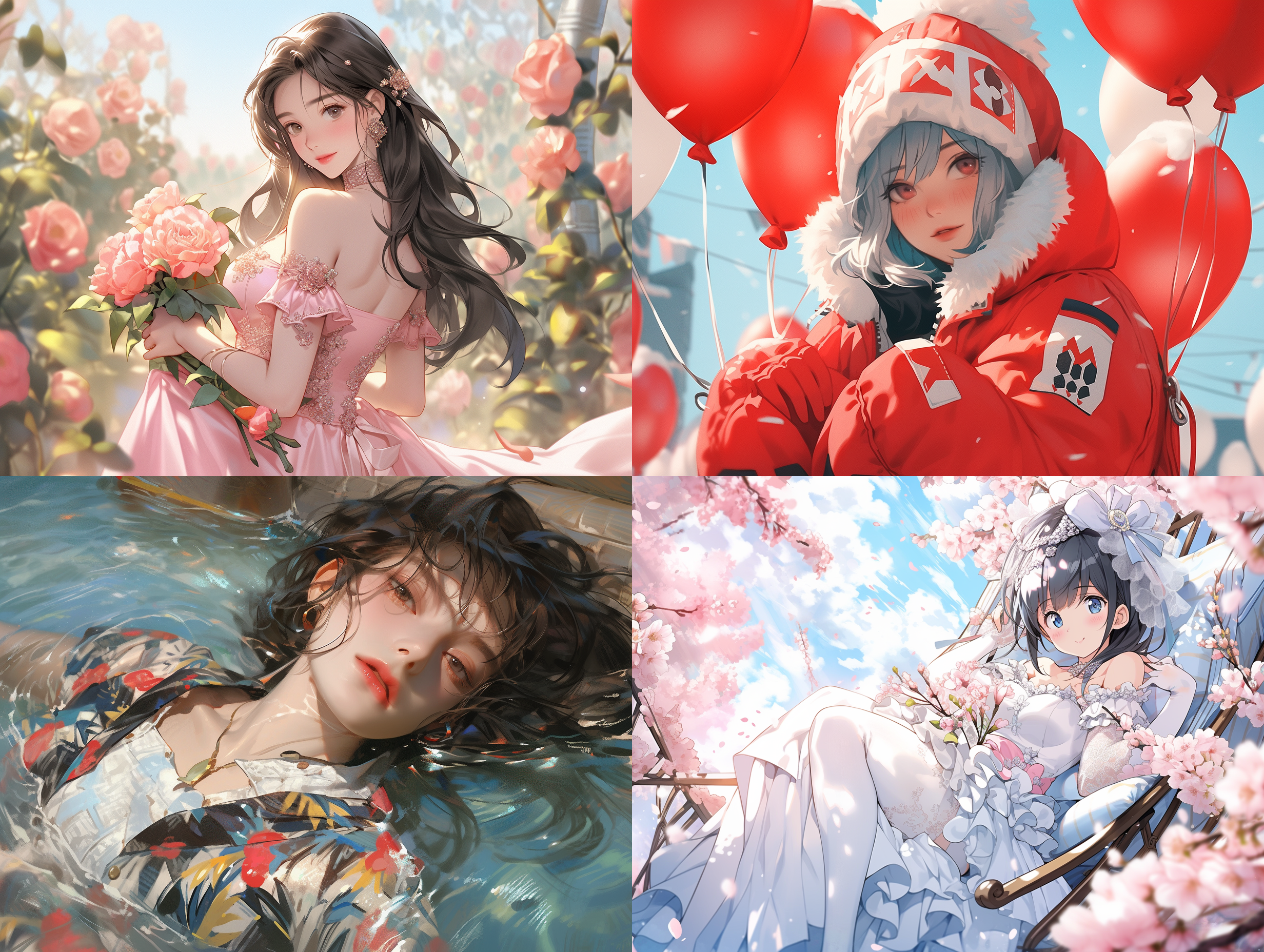 hd wallpapers 2019 | jianxin wallpapers, in the style of soft pastel portraits, manga-inspired, photorealistic accuracy, light red and light aquamarine, tender depiction of nature, low-angle, referential painting