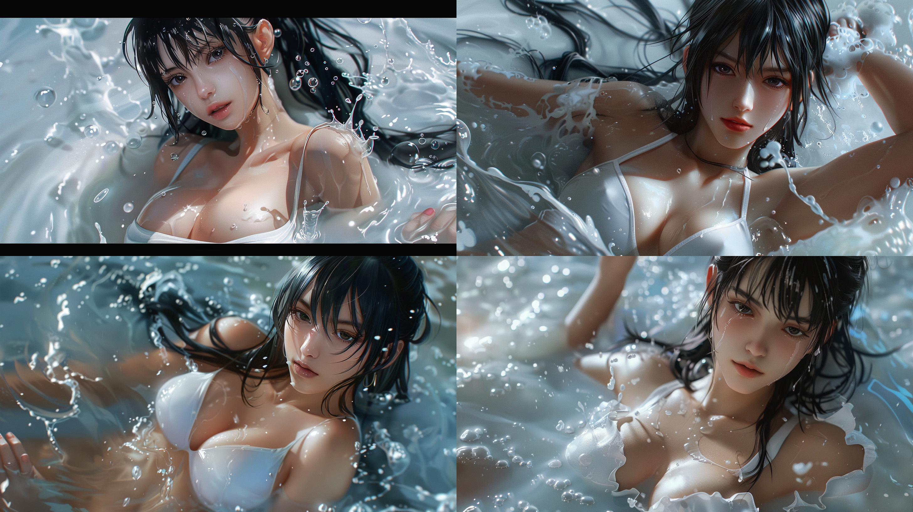 mai,king of fighters,swimming in milk,8k.