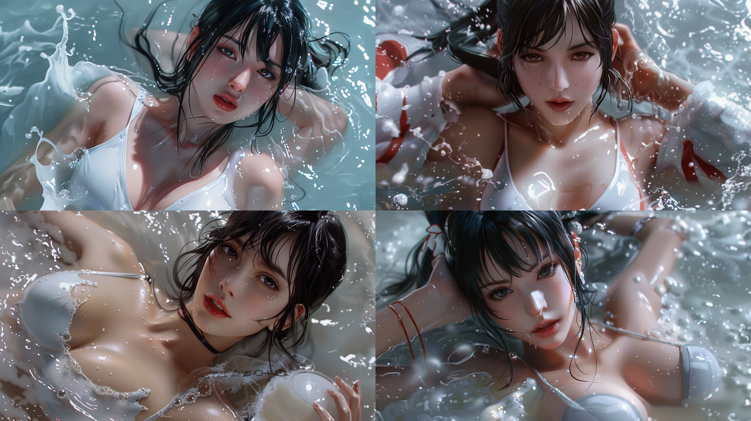 mai,king of fighters,swimming in milk,8k.