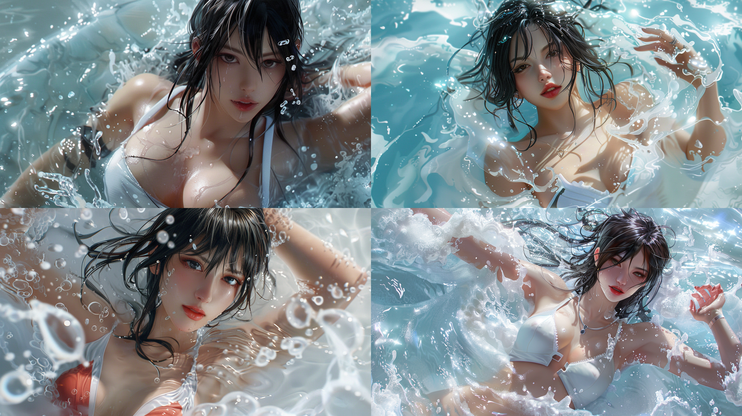 mai,king of fighters,swimming in milk,8k.