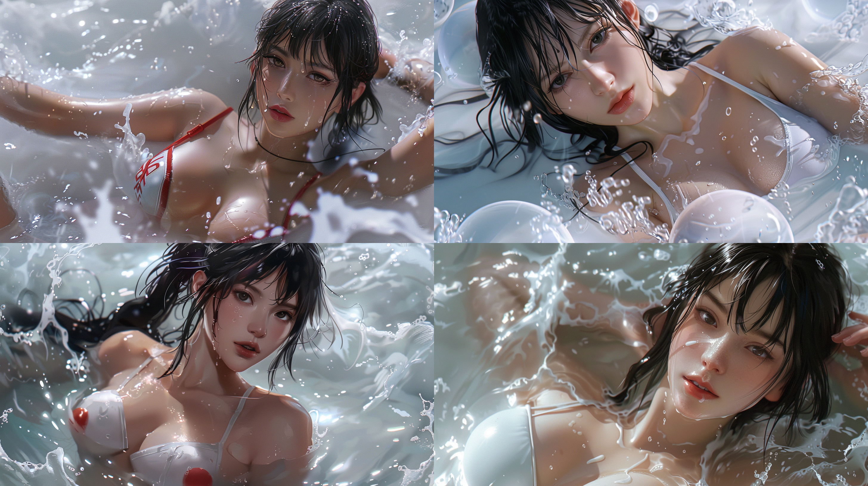 mai,king of fighters,swimming in milk,8k.