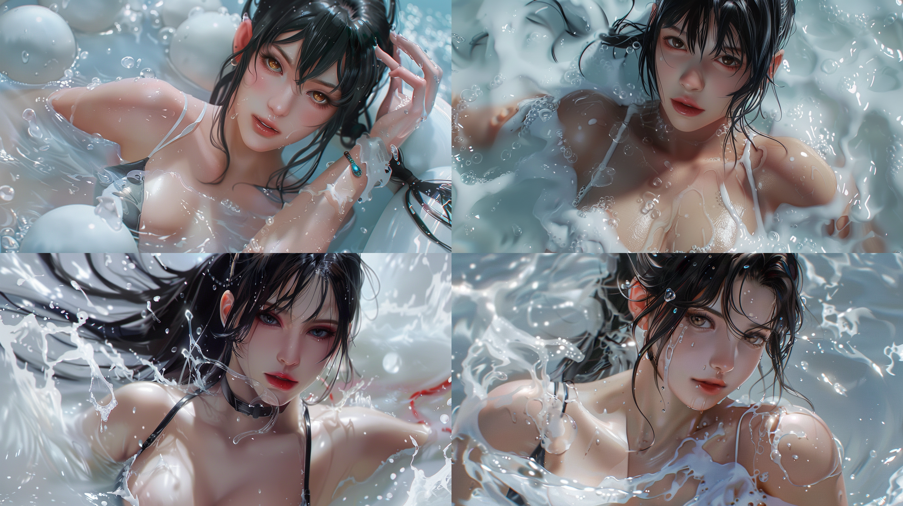 mai,king of fighters,swimming in milk,8k.