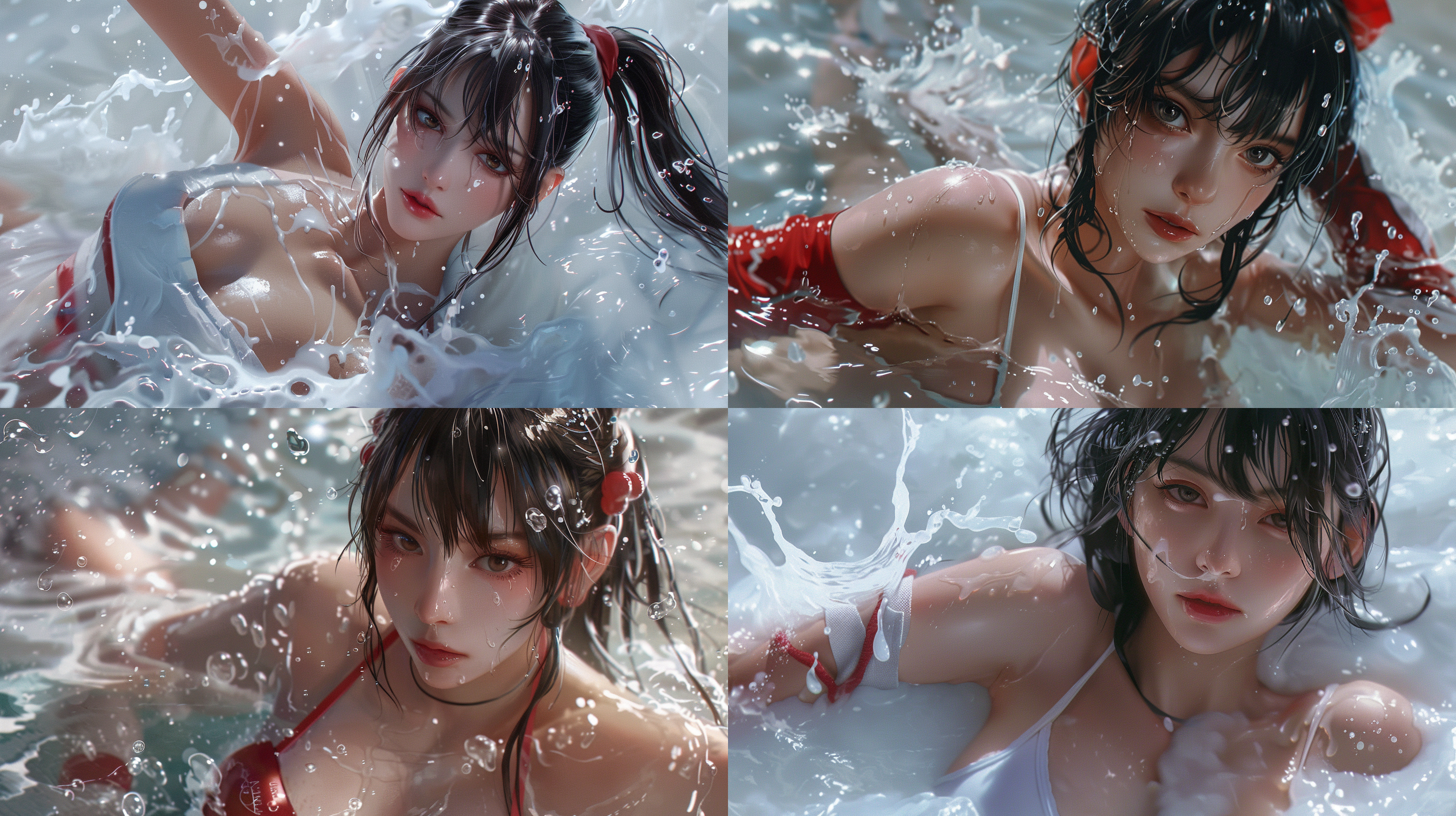 mai,king of fighters,swimming in milk,8k.